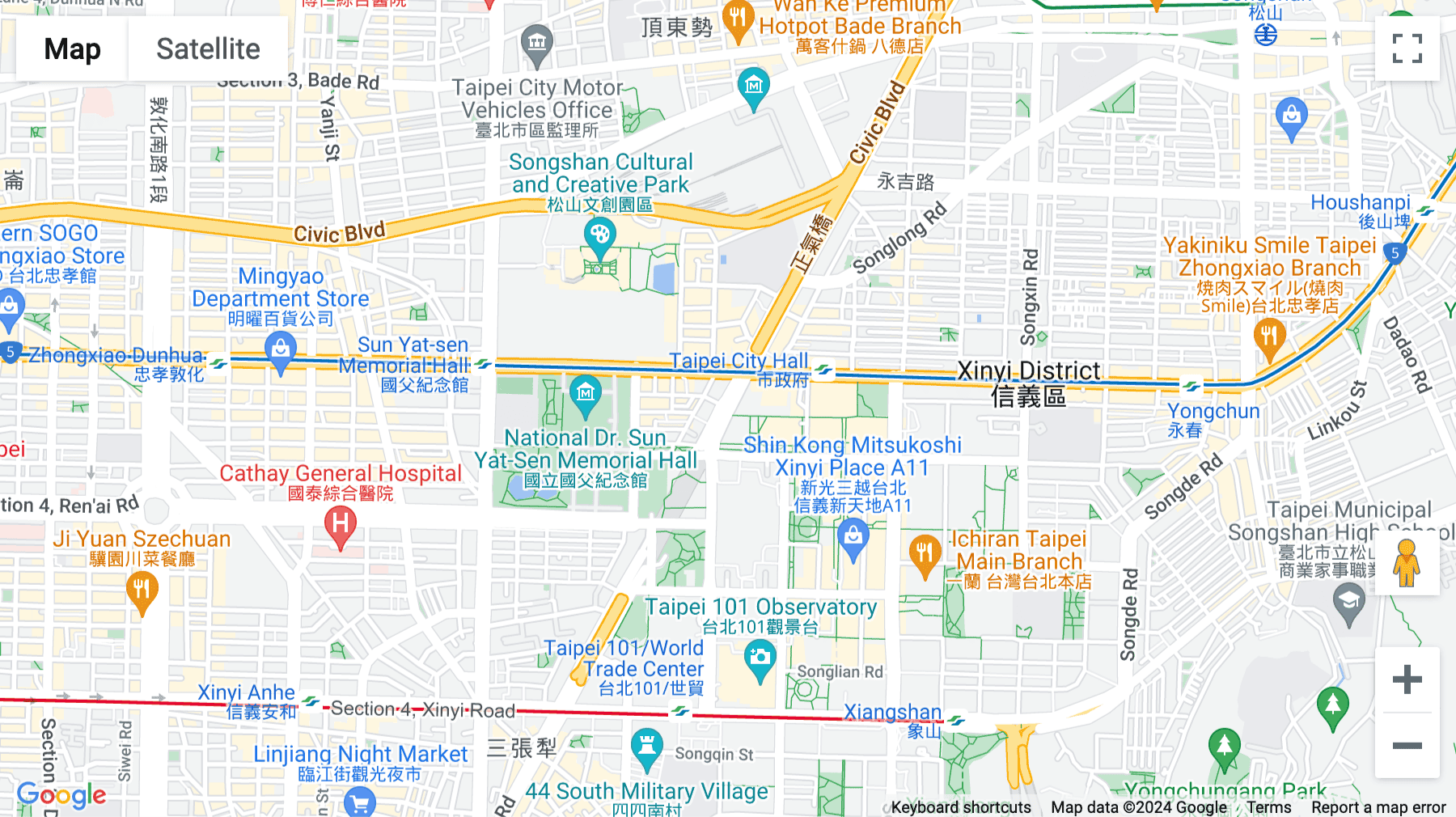 Click for interative map of 1 Exchange Square, 89 Sung Jen Road, Xinyi District, Taipei