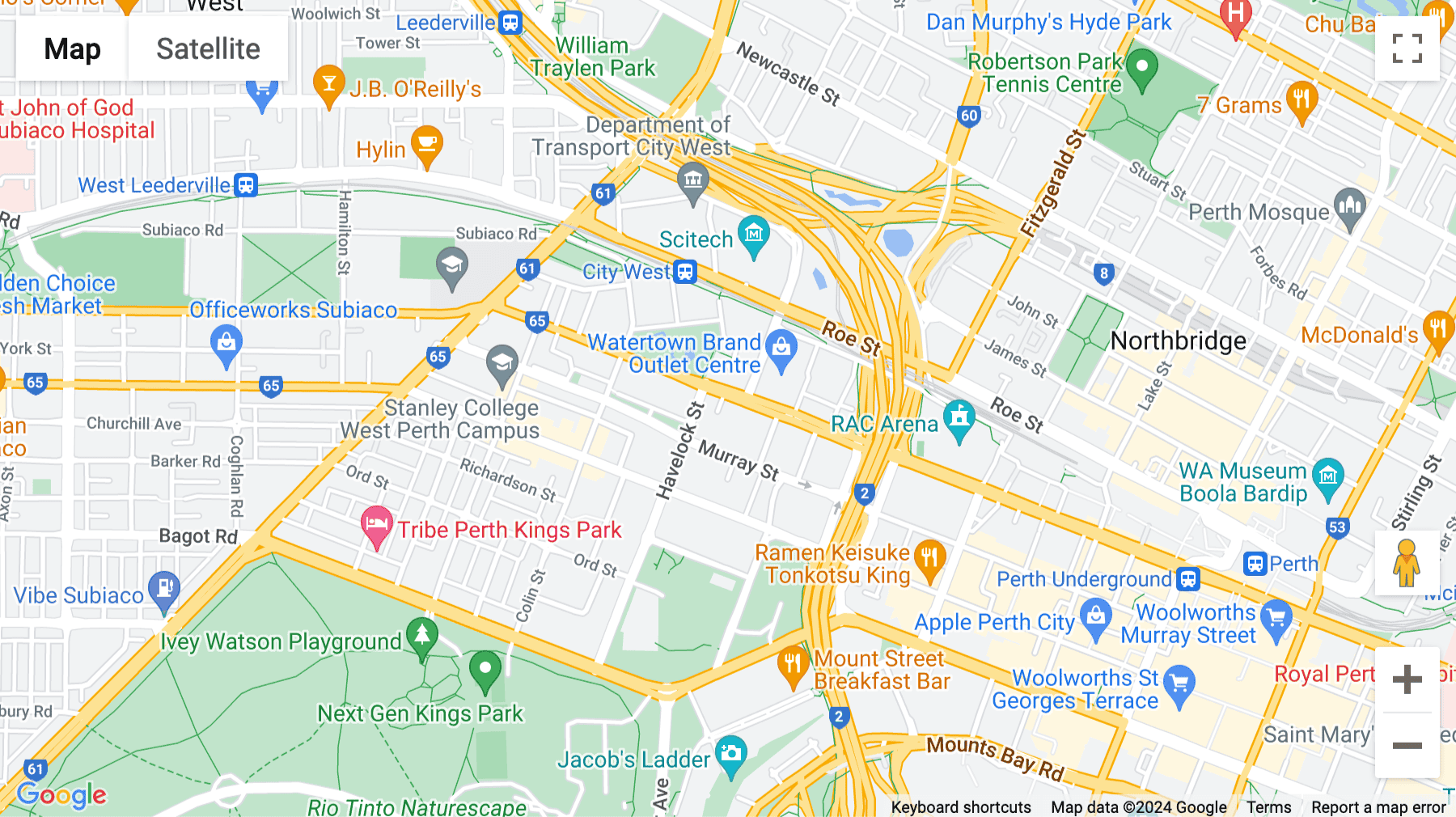 Click for interative map of 100 Havelock Street (L1), Perth