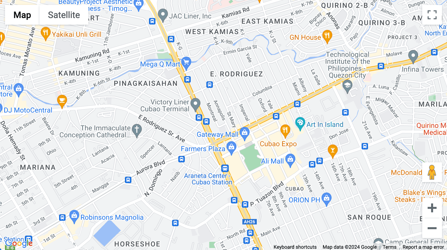 Click for interative map of 5/F Gateway Tower, Gen. Roxas Avenue cor. Gen. Aguinaldo Avenue, Araneta Center, Cubao, Quezon City, Manila