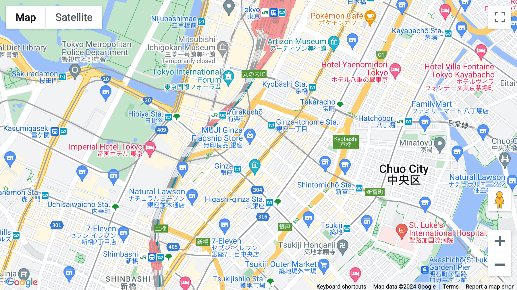 Click for interative map of Ginza 3-Chome, 5F Okura Bekkan, 3-4-1 Ginza Chuo-ku, Tokyo, Japan, Tokyo