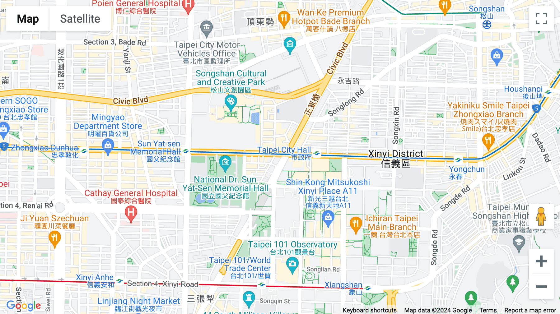 Click for interative map of San Lian, 13F., No.560, Sec. 4, Zhongxiao East Rd., Xinyi Dist., Taipei City, Taipei