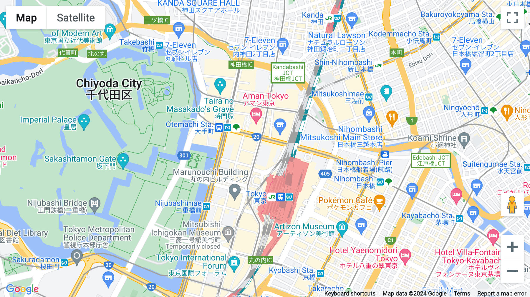 Click for interative map of Level 21, Shin-Marunouchi Centre Building,1-6-2 Marunouchi, Chiyoda-ku, Tokyo