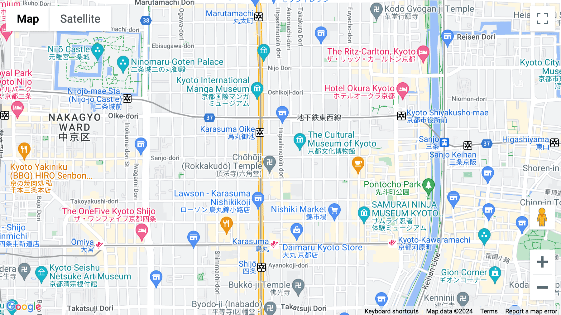 Click for interative map of 4F/5F Sanjo COHJU building, 24 Umetada-cho, Nakagyo-ku, Kyoto