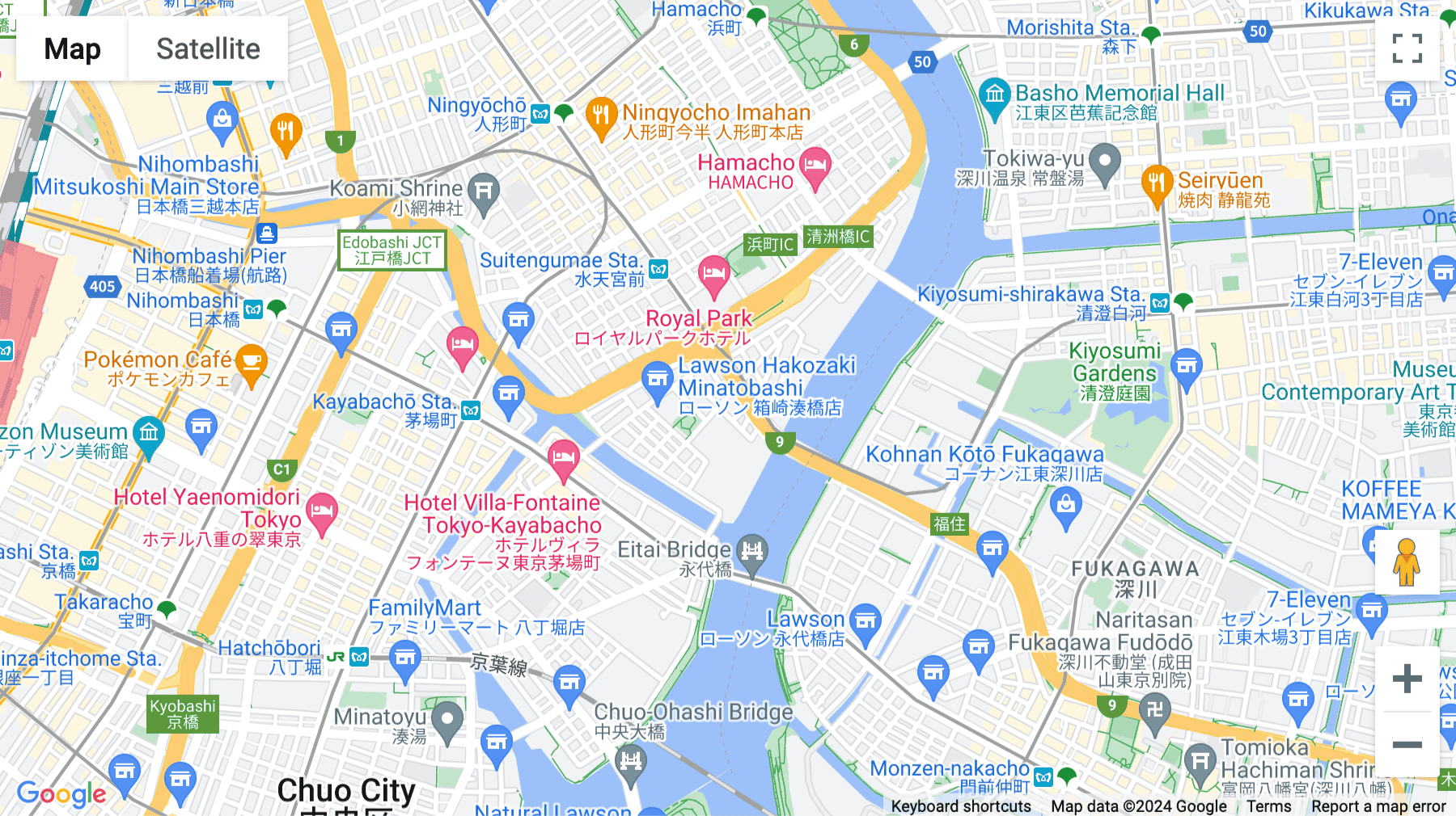 Click for interative map of 1F Office Vera Nihonbashi Hakozaki, 27-9, Nihonbashi Hakozakicho, Chuo-ku, Tokyo