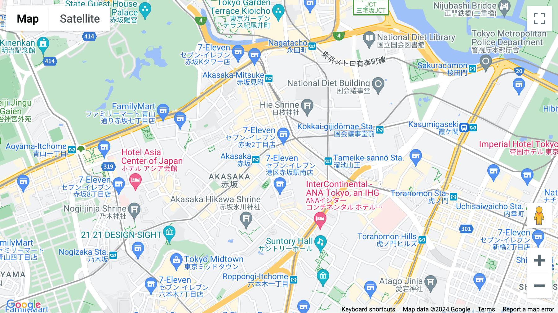 Click for interative map of 7F Akasaka Business Place, 2-14-5 Akasaka, Minato-ku, Tokyo