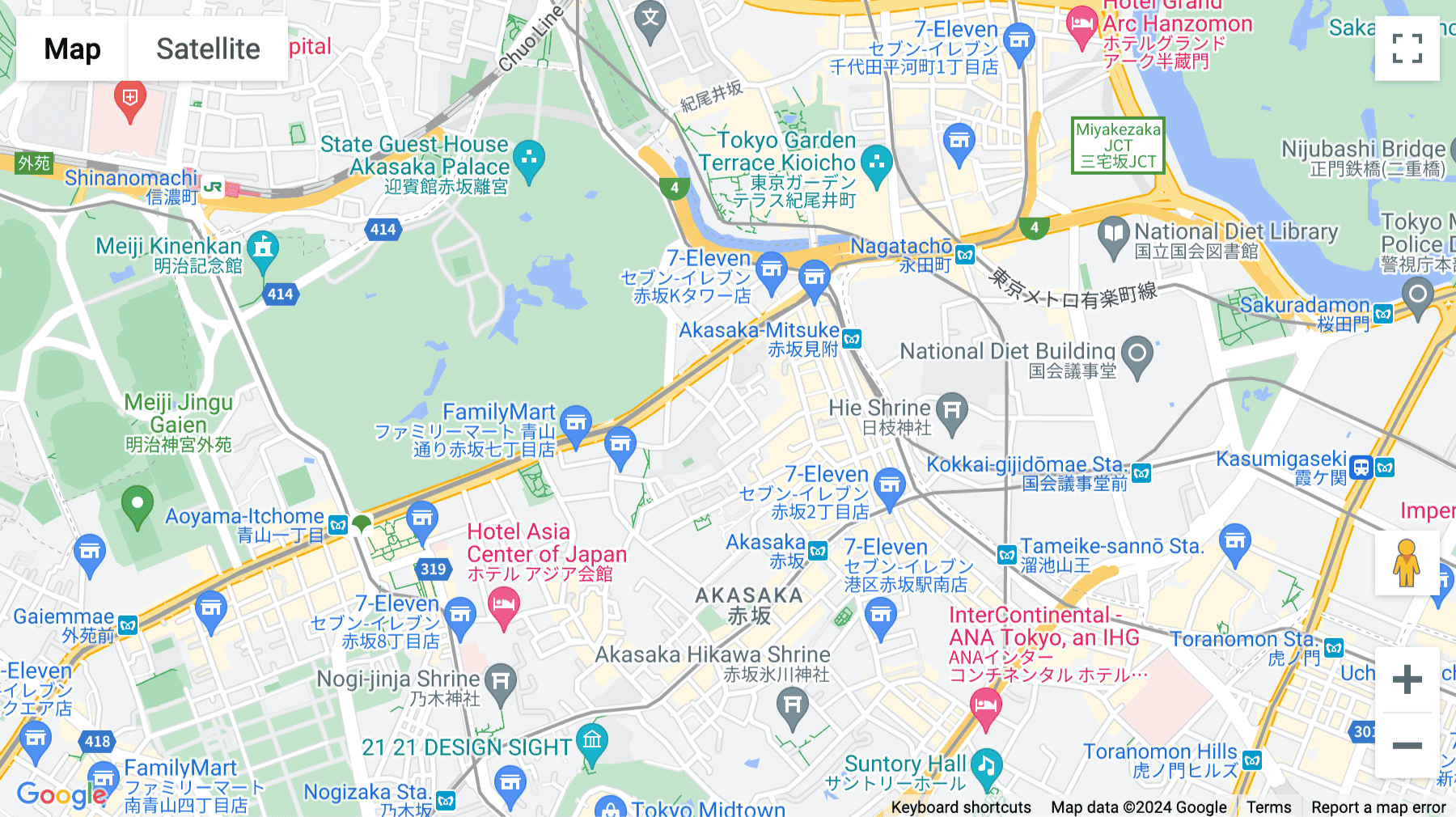 Click for interative map of TOKYO, Akasaka Mitsuke (Open Office), 2F, 3F and 4F, Akasaka Buisiness Court, 4-7-6 Akasaka, Tokyo