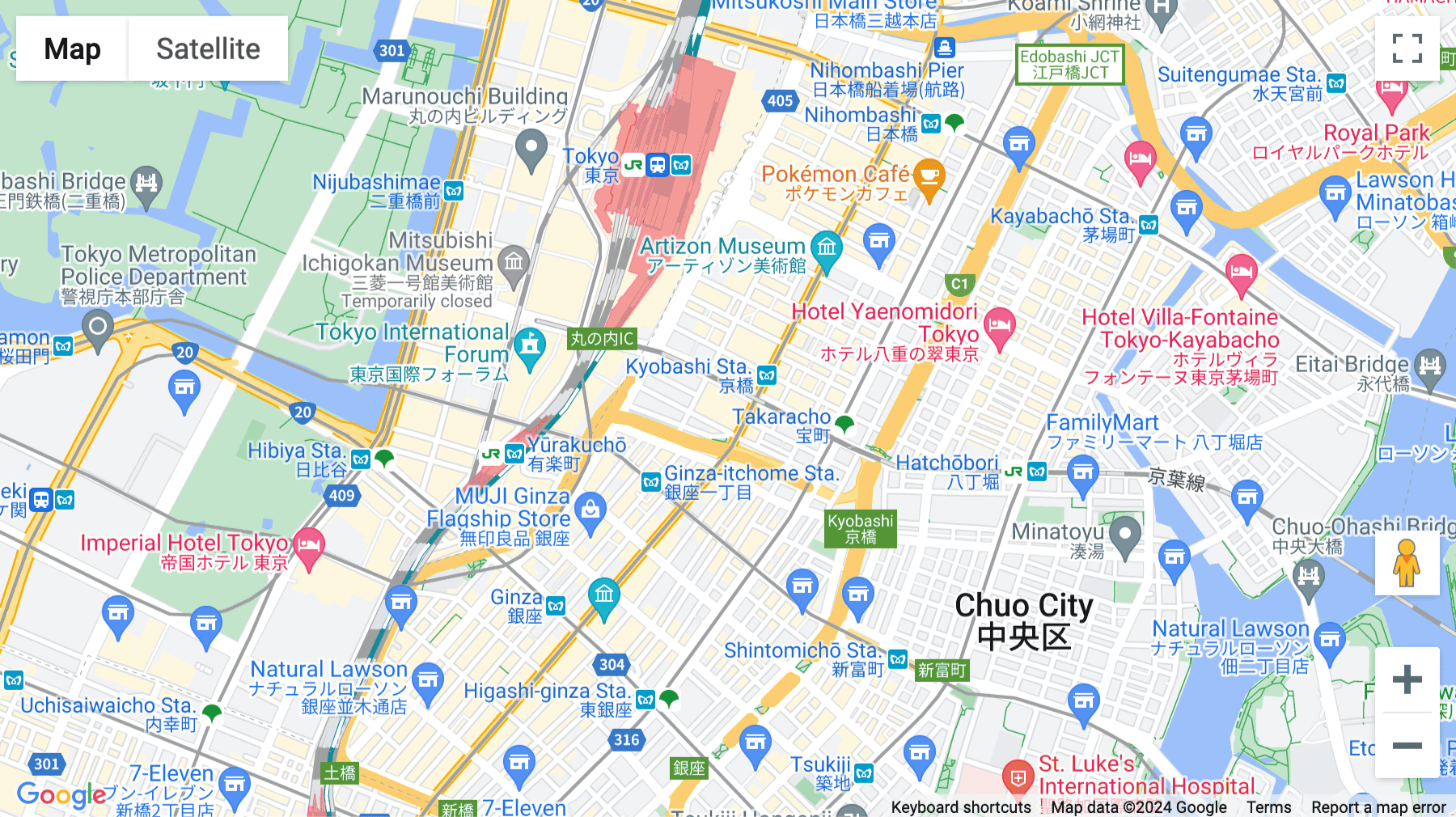 Click for interative map of 14F, Tokyo Square Garden, Kyobashi, Chuo-ku 3-1-1, Tokyo, Tokyo