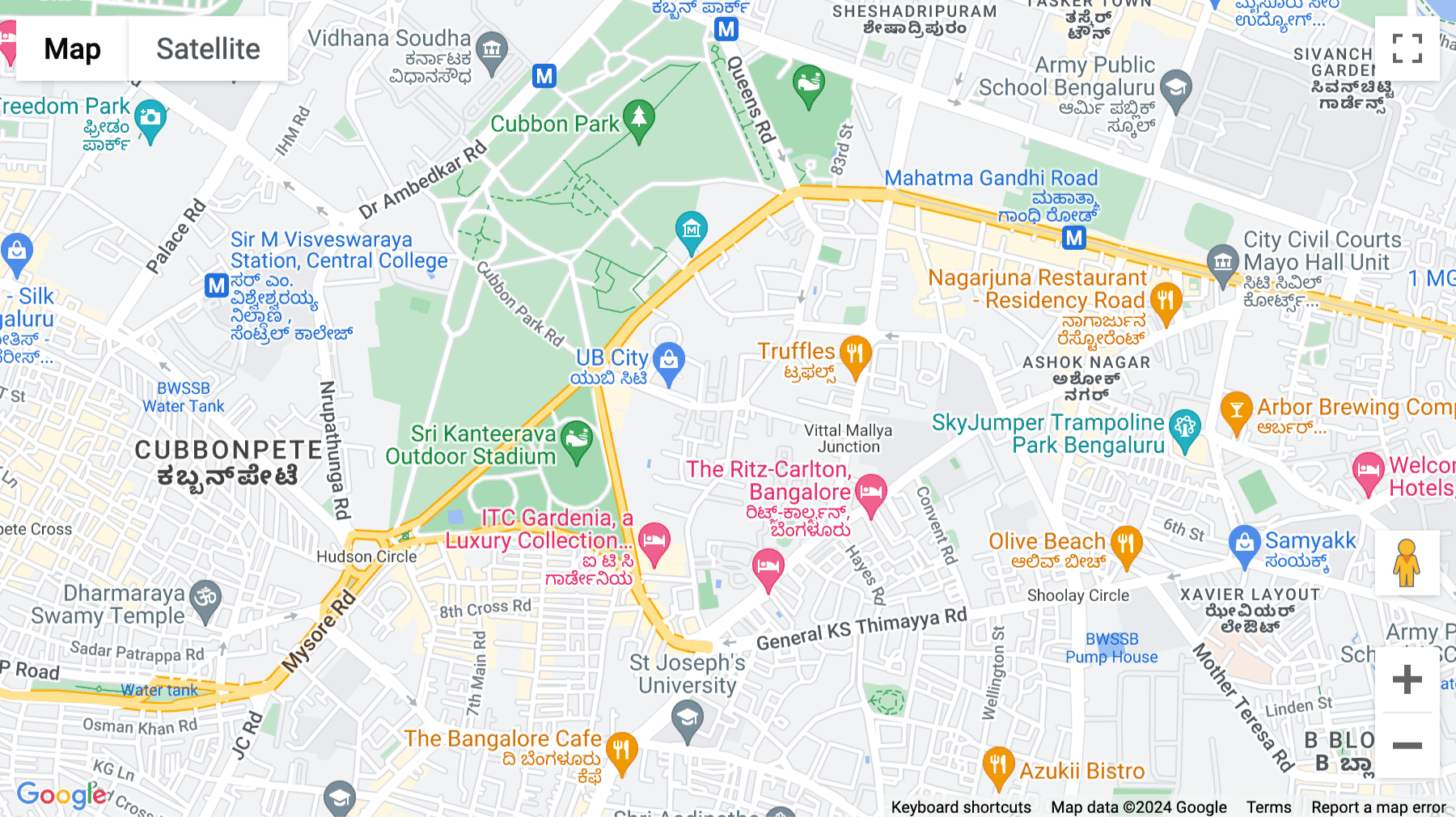 Click for interative map of 102 Eden Park, 20 Vittal Mallya Road, Bangalore