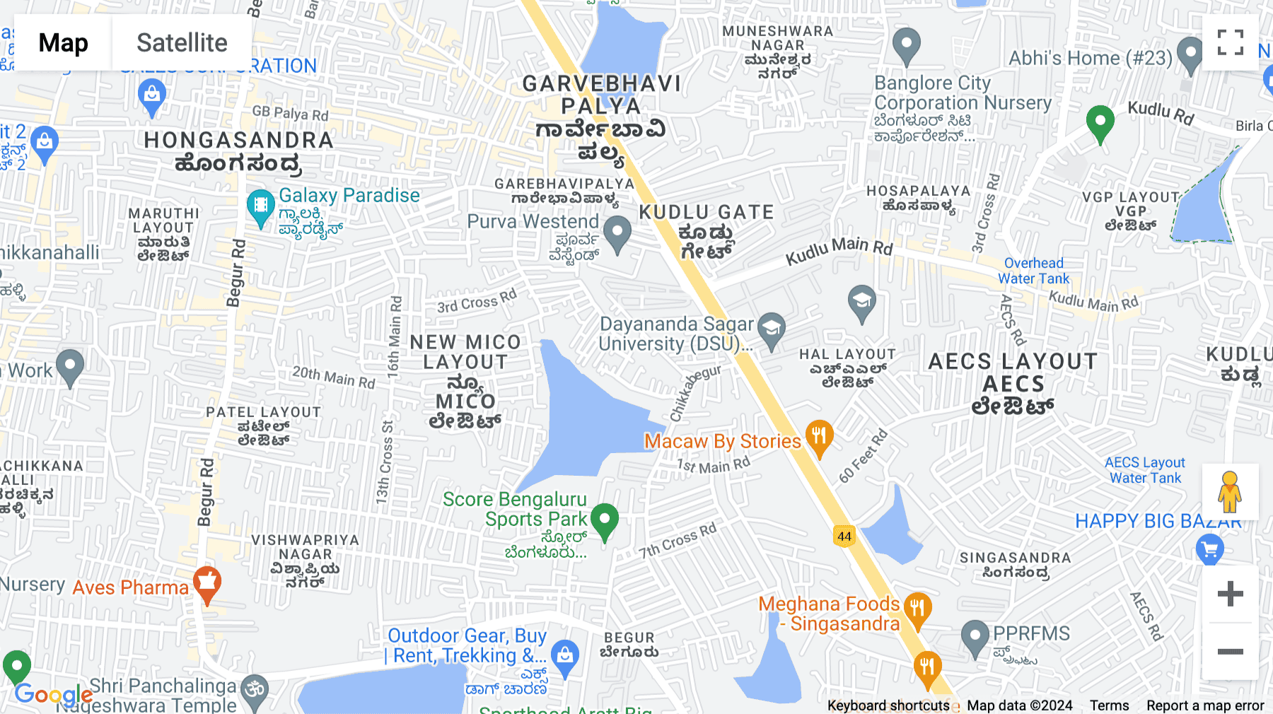 Click for interative map of Kudlu Gate Junction Traffic Signal, Opp National Cooperative Bank, Hosur Road, Bangalore