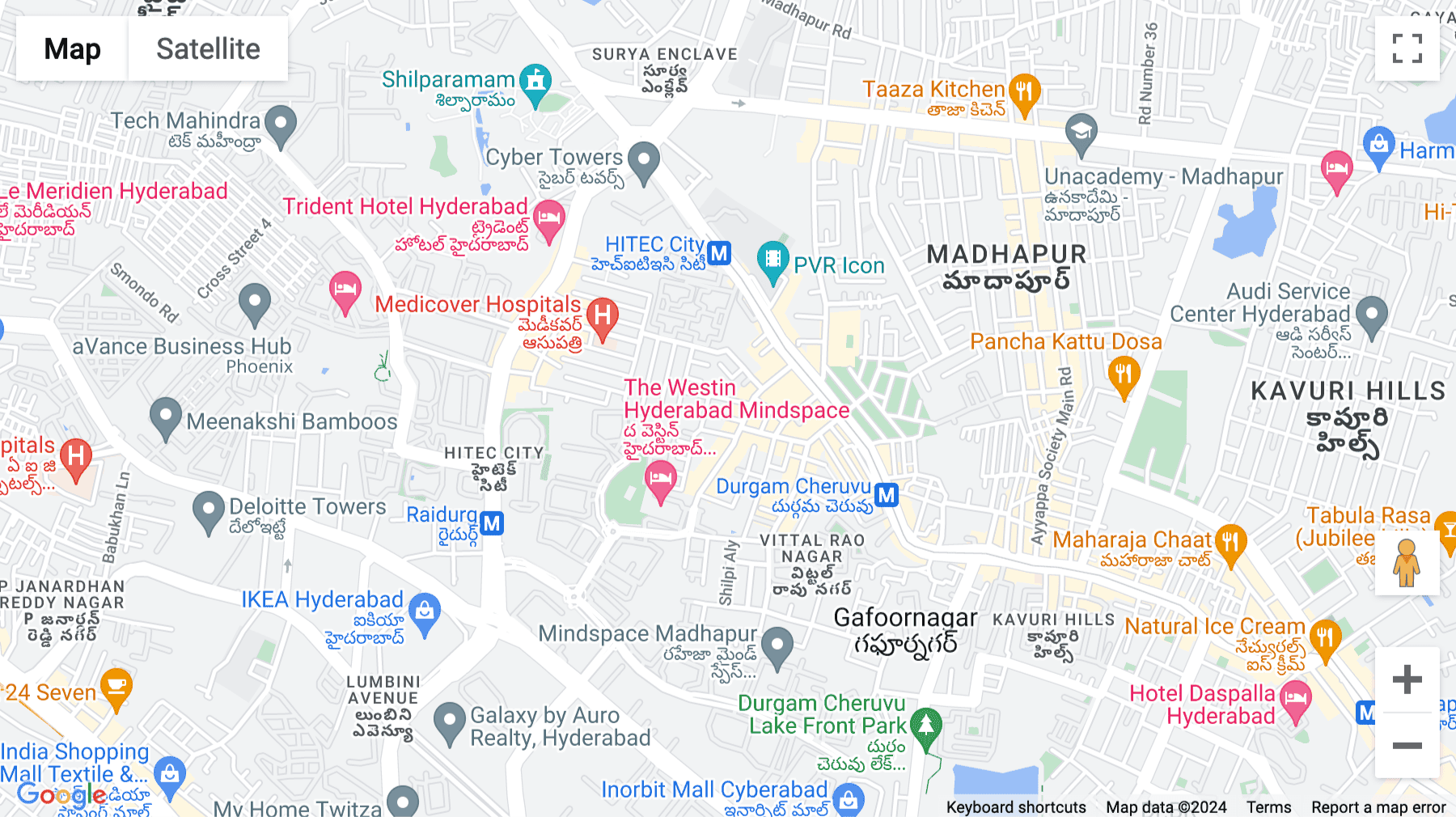 Click for interative map of Melange Towers, 11A & 8C, Ratnadeep Supermarket Lane, Patrika Nagar, Hitech city, Hyderabad