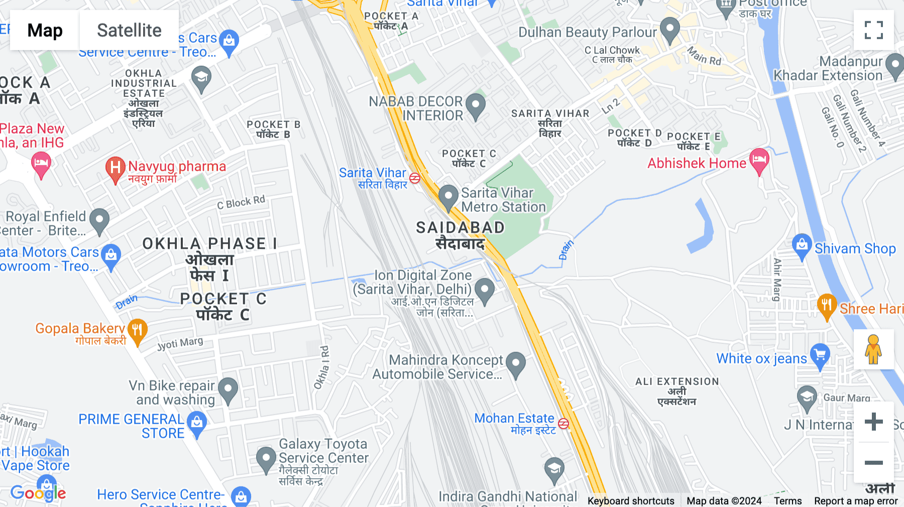 Click for interative map of A, 24/9, Mohan Co-operative. Industrial Estate, Mathura Road, Saidabad, New Delhi