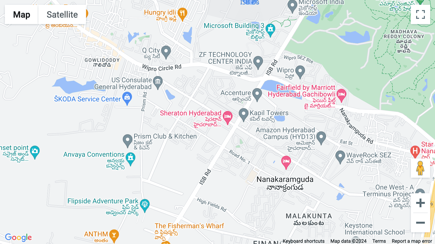 Click for interative map of Corporate Court, Level 4, Wing B, Survey No. 115/1 and Survey No. 115/29, Financial District, Nanakram Guda, Hyderabad