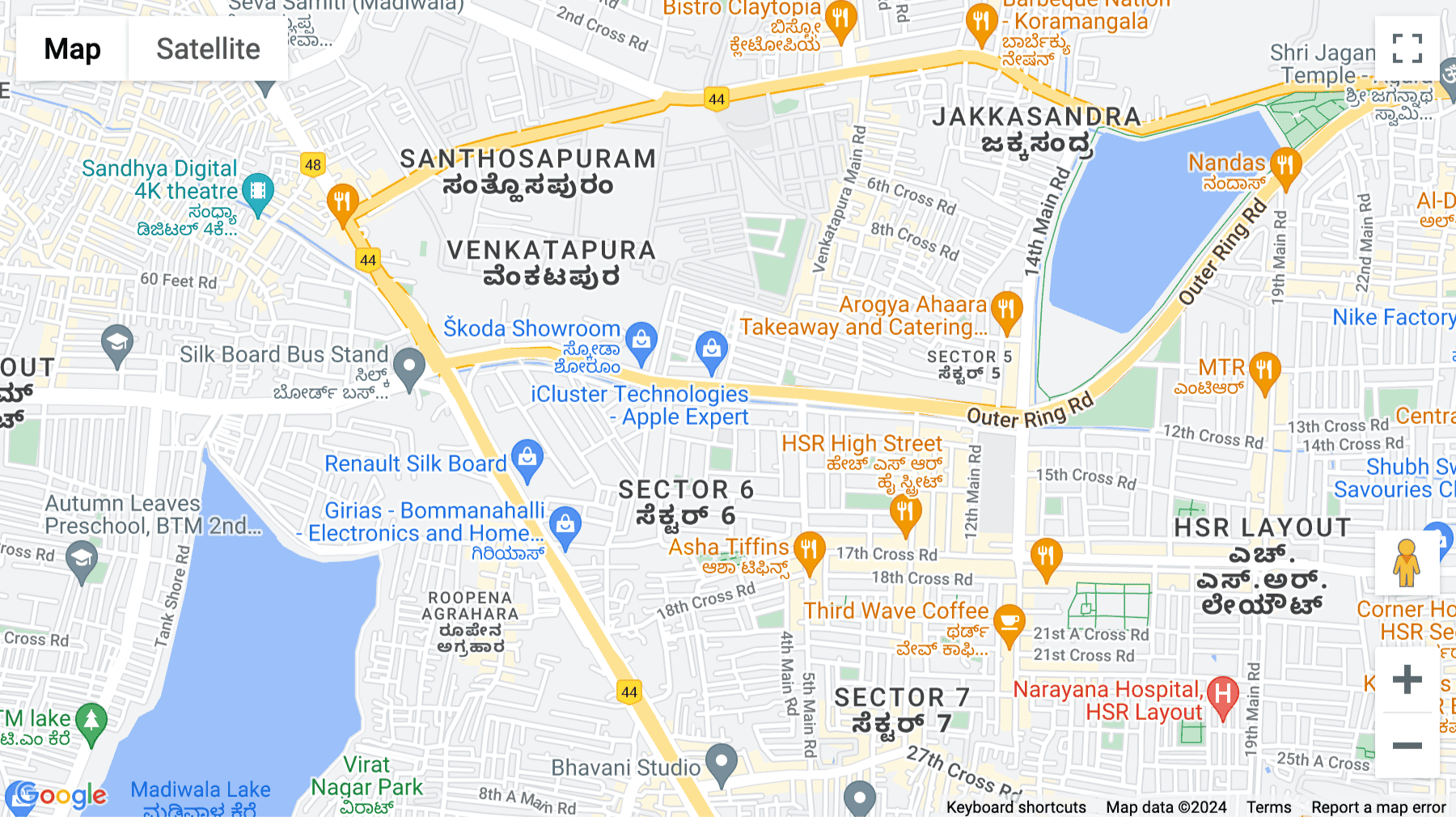 Click for interative map of No.L-165, Sri Gayathri Complex, Near Bhagavathi Hospital, Sector 6, HSR Layout, Bangalore