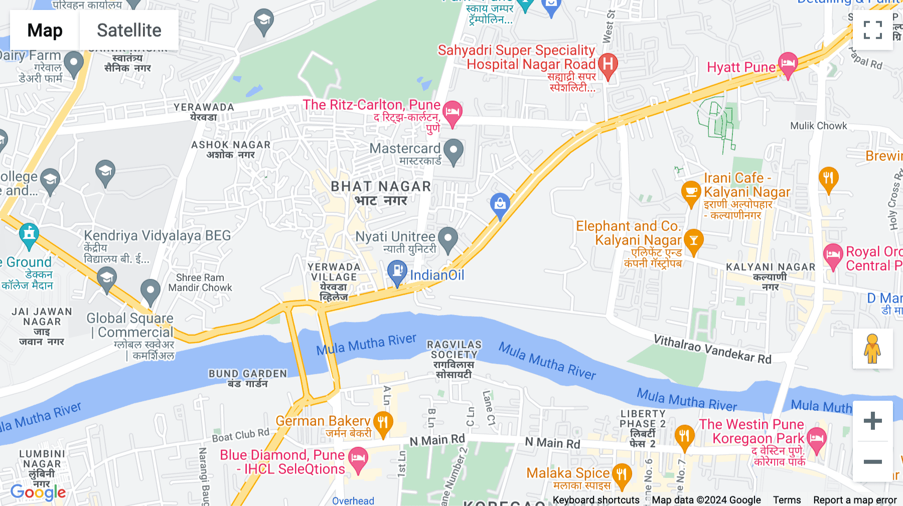 Click for interative map of Nyati Unitree, Western Wing, 1st Floor, Samrat Ashok Road, Yerwada, Pune