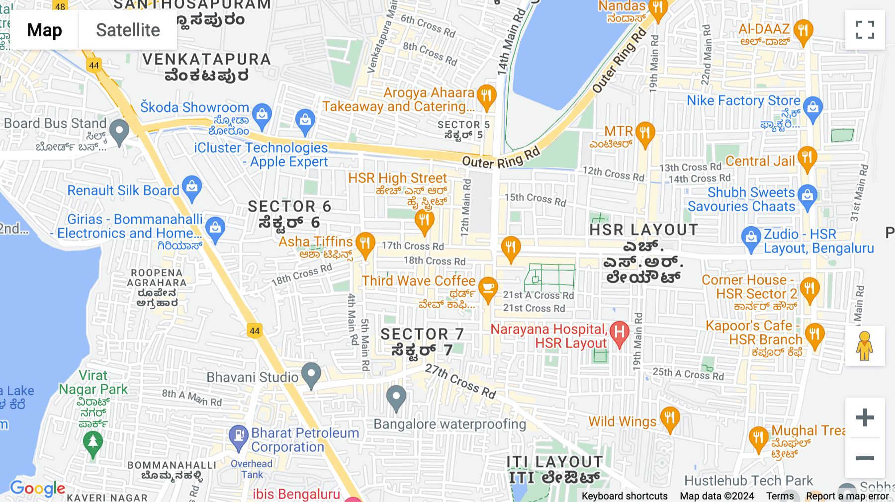 Click for interative map of 3rd & 4th Floor, Number 16, Main 7th Sector HSR Layout, Bengaluru, Karnataka, Bangalore