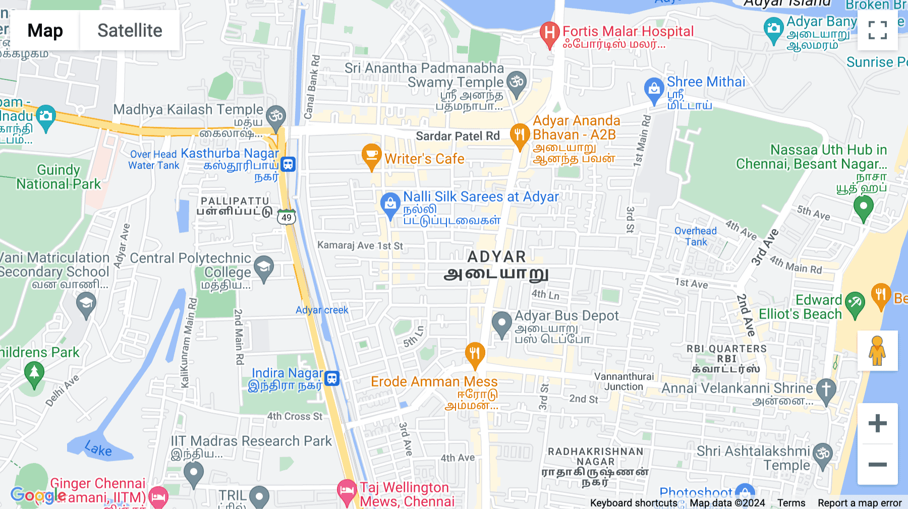 Click for interative map of No. 38 Kamaraj Avenue, 2nd Street, Adyar, Chennai