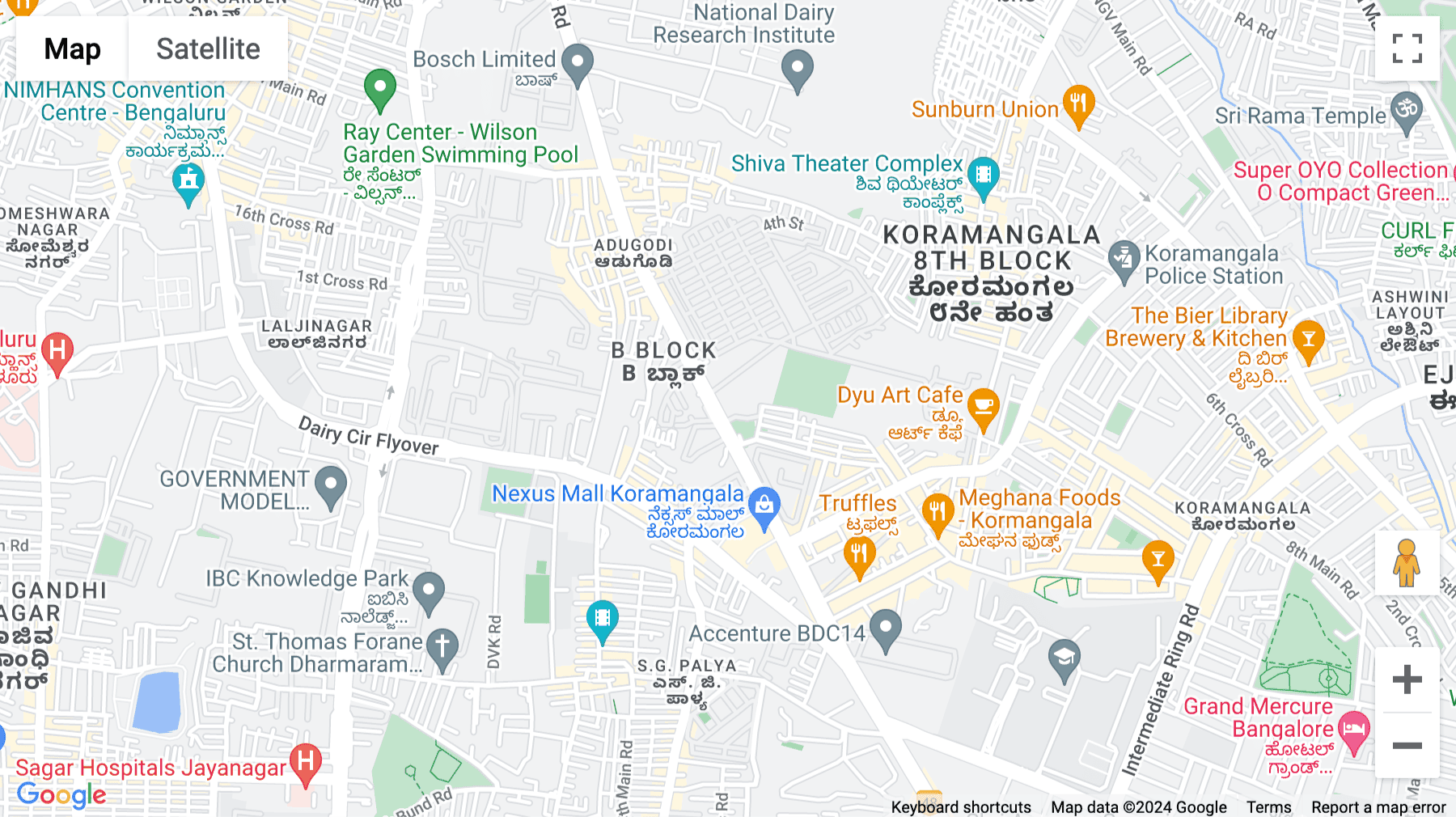 Click for interative map of Vaishnavi Terraces, off opposite Star bazaar, Hosur Road, 7th Block, Koramangala, Bengaluru, Bangalore