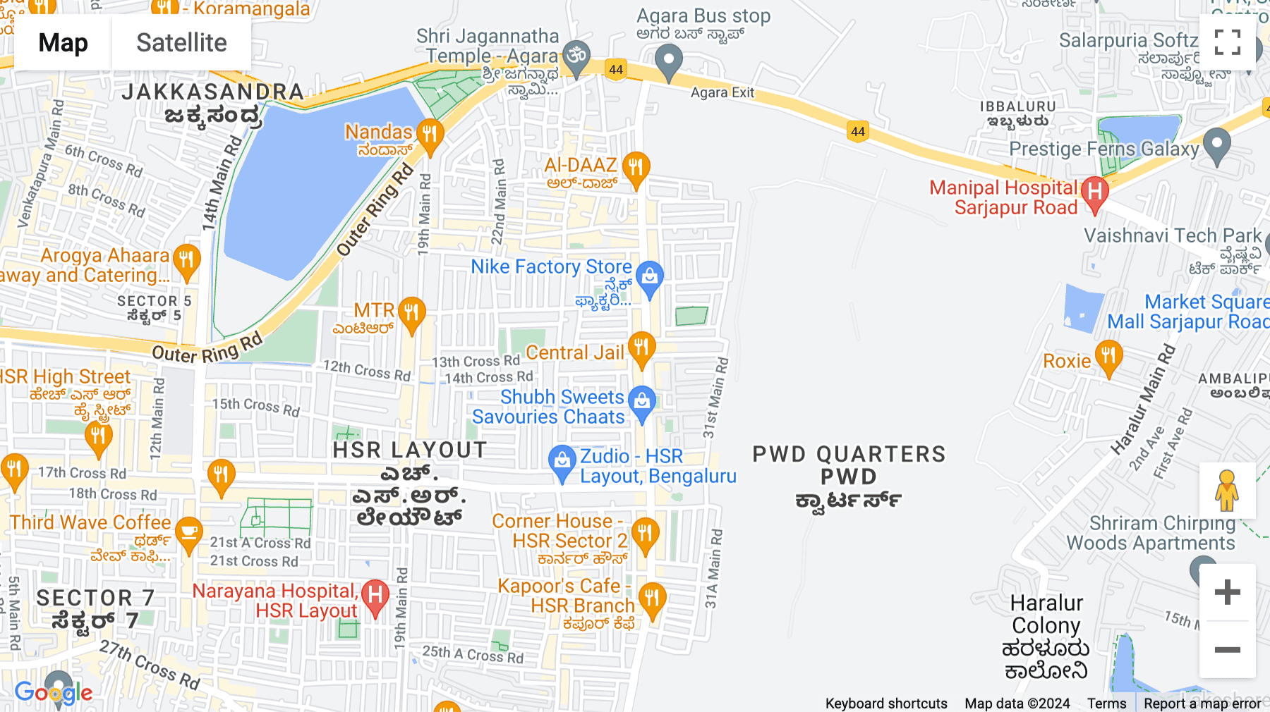 Click for interative map of 154, Next to Devi Eye Hospital, Jakkasandra, 1st Block, Koramangala, Bangalore