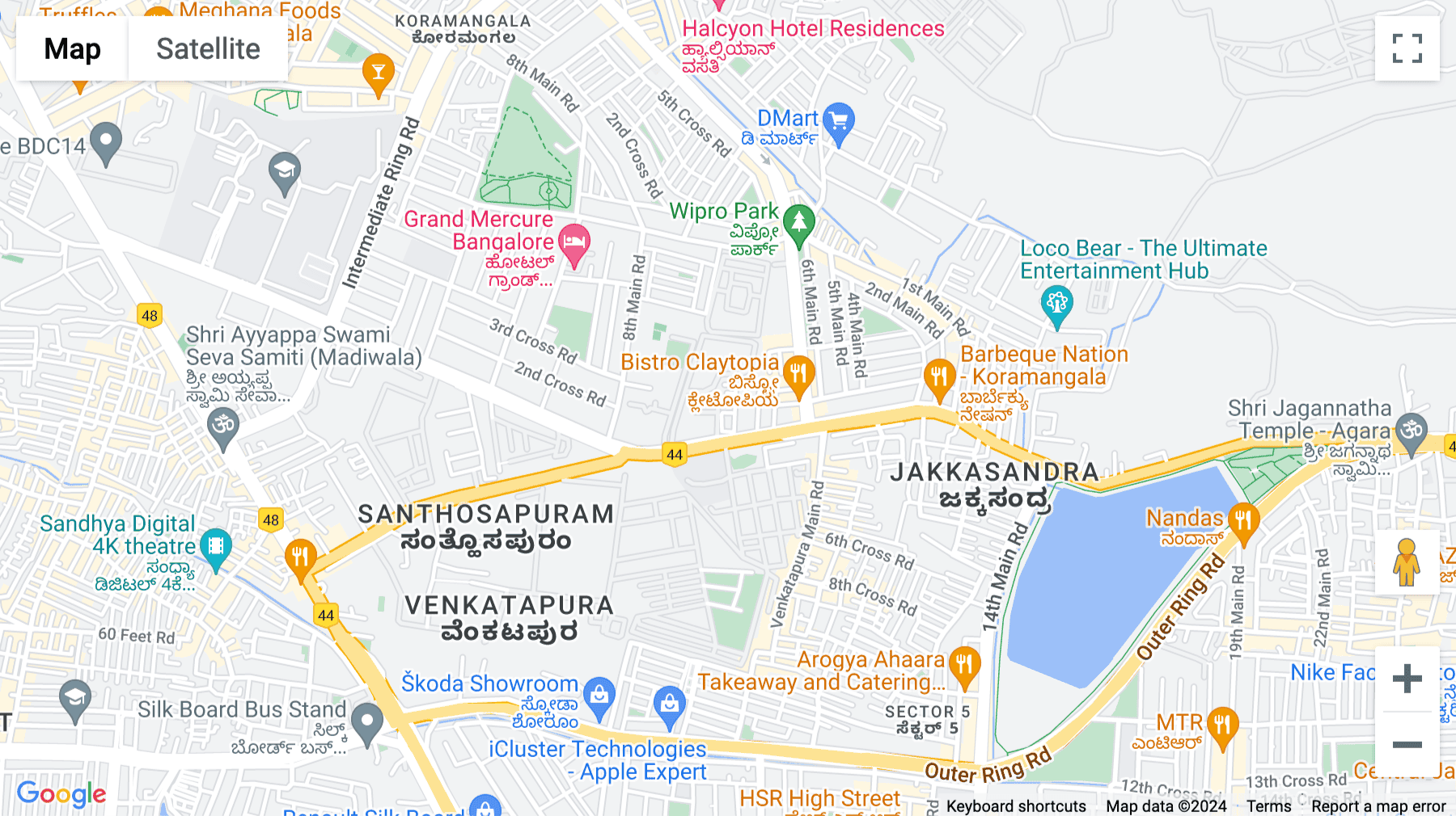 Click for interative map of IndiQube Sigma, 7th C Main Road, Koramangala, A Block, Bangalore