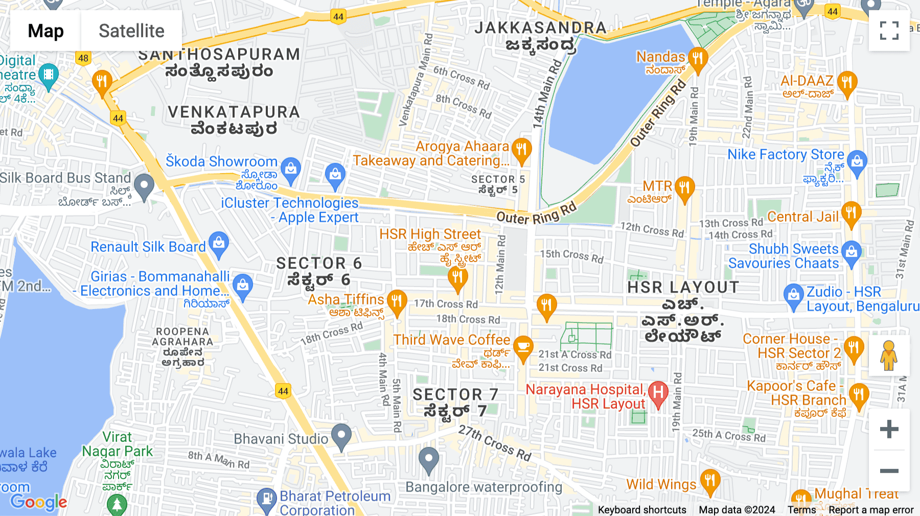 Click for interative map of IndiQube Hexa Site, No. 218/A & 191, Sector 6 HSR Layout, Bangalore