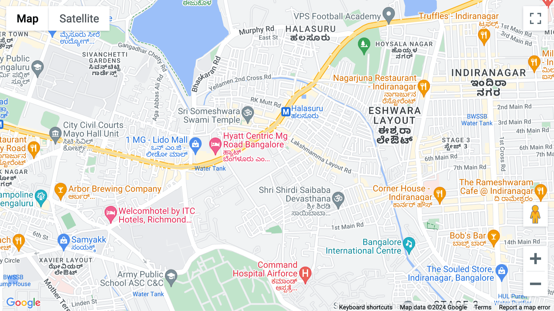 Click for interative map of IndiQube Brigade Square, Cambridge Road, Someshwarpura, Ulsoor, Cambridge Layout, Bangalore