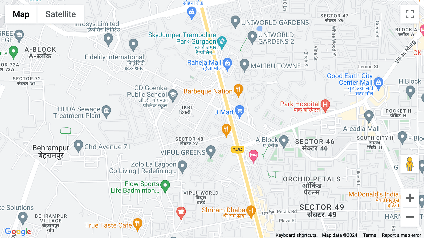 Click for interative map of 453, 454, 4th Floor, JMD Megapolis, Sector 48, Sohna Road, Gurugram