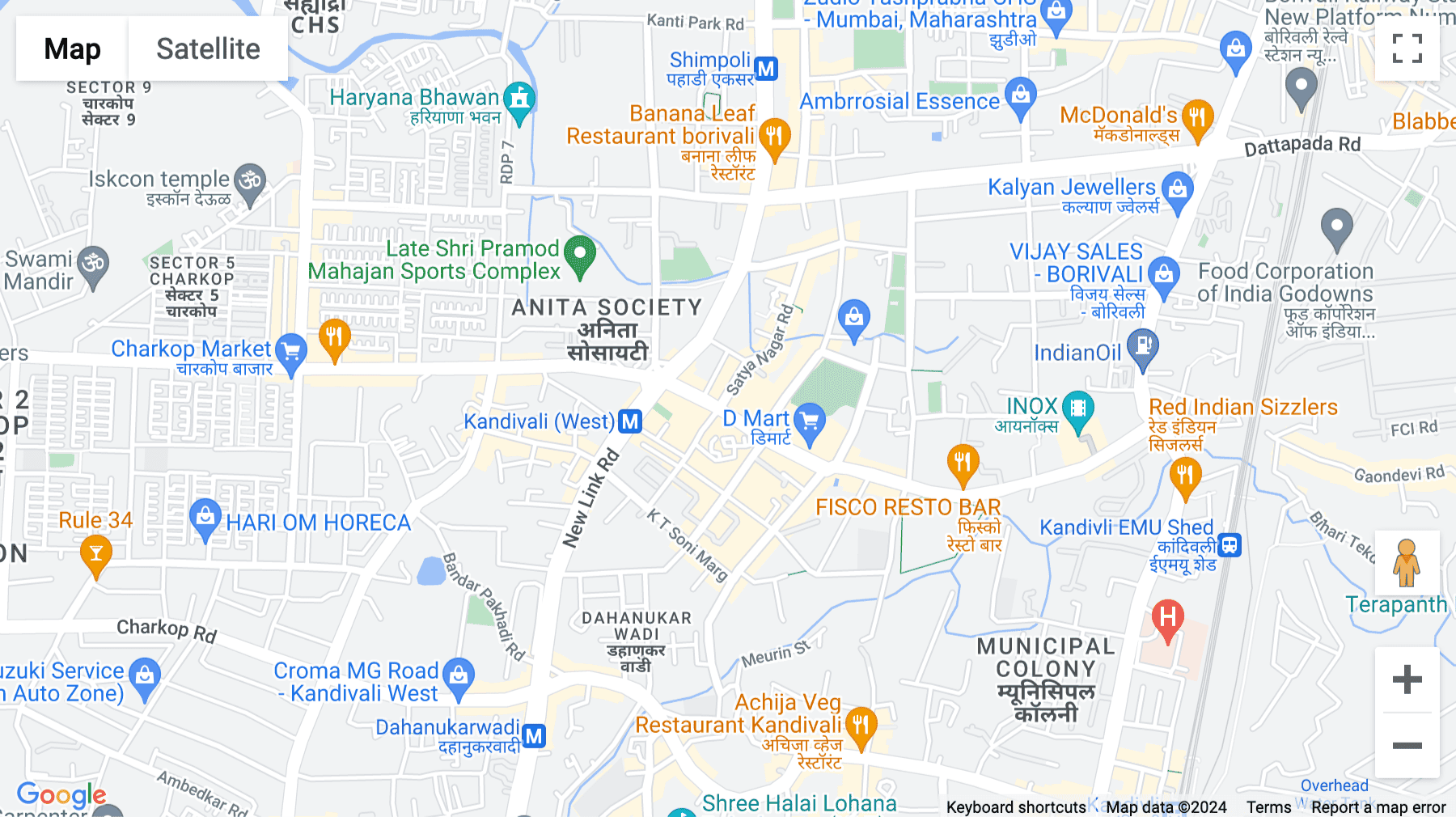 Click for interative map of F/30, 1st Floor, Profit Centre, The Breezy Corner Society, Mahavir Nagar, Kandivali West, Mumbai, Mumbai