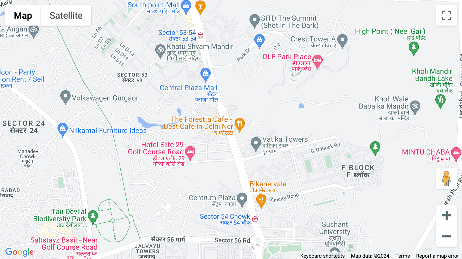 Click for interative map of Golf Course Road, Sector 54, Gurgaon, Gurugram