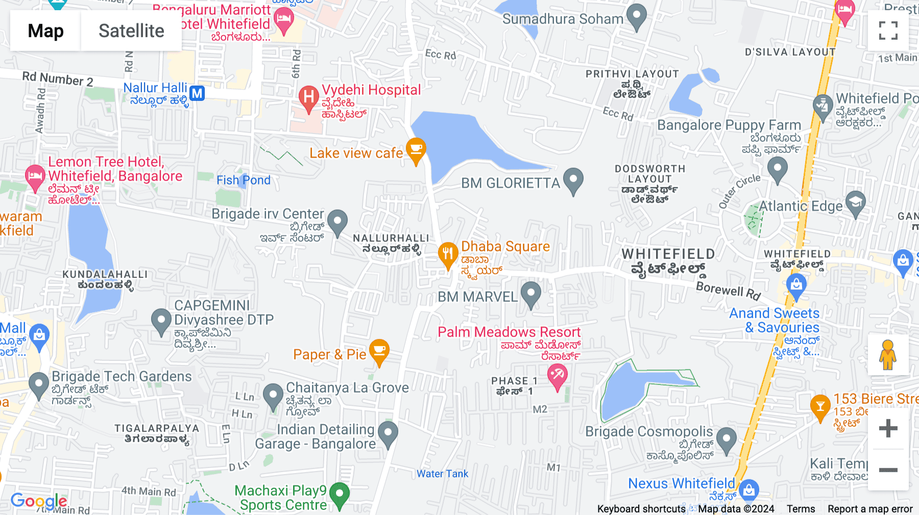 Click for interative map of No.1/5, The Twin Oaks Building, 2nd Floor, Nallurhalli Circle, Whitefield, Bangalore