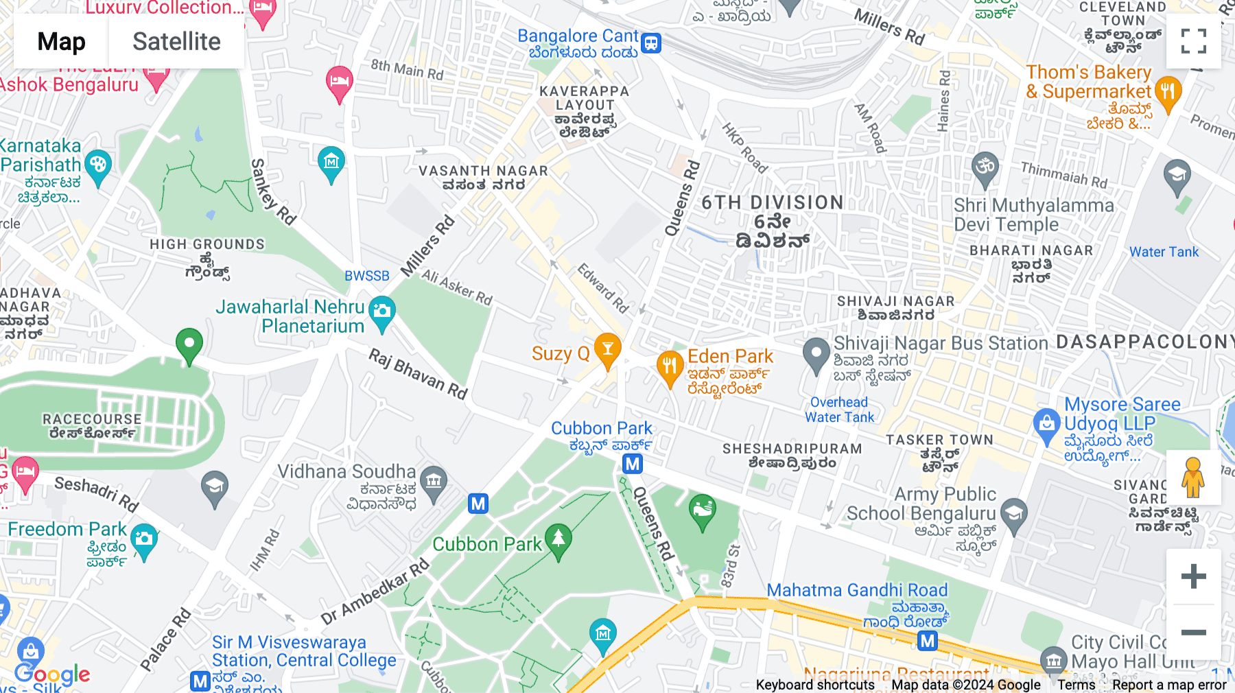 Click for interative map of DBS House, 26 Cunningham Road, Bangalore