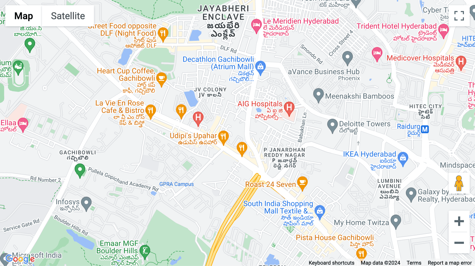 Click for interative map of Navayuga Vizva, 5th Floor, 24-64/70, Gachibowli-Miyapur Road, P. Janardhn Reddy Nagr, Hyderabad