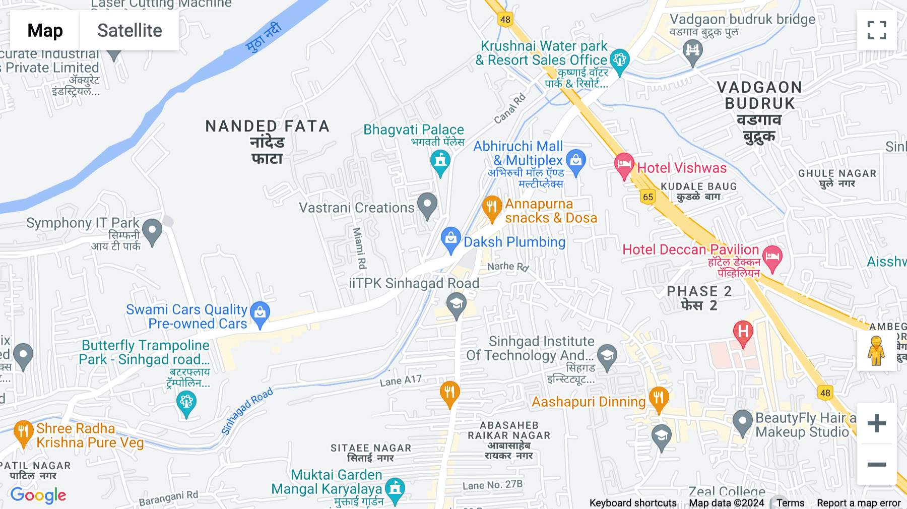 Click for interative map of 505, Om Paradise, Sinhagad Road, Near Nanded City, Lagad Industrial Lane, Pune, Pune