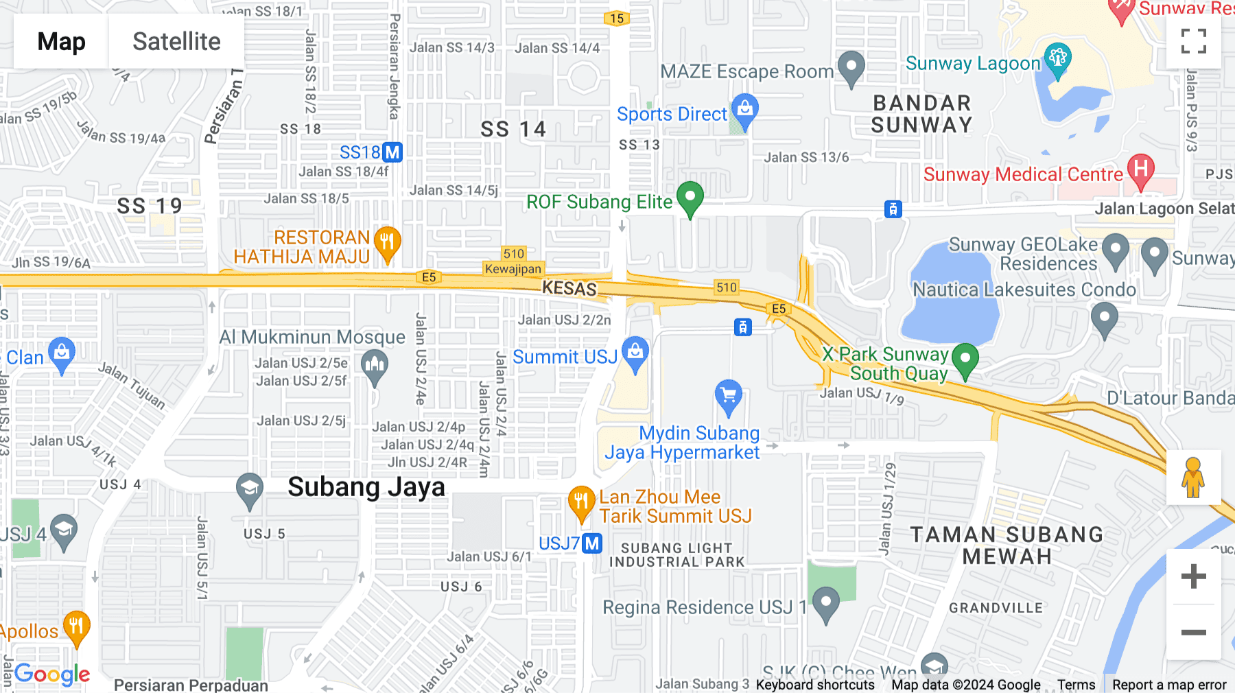 Click for interative map of Suite 9.01, Level 9, Menara Summit, Persiaran Kewajipan, USJ 1, UEP, Selangor, Subang Jaya