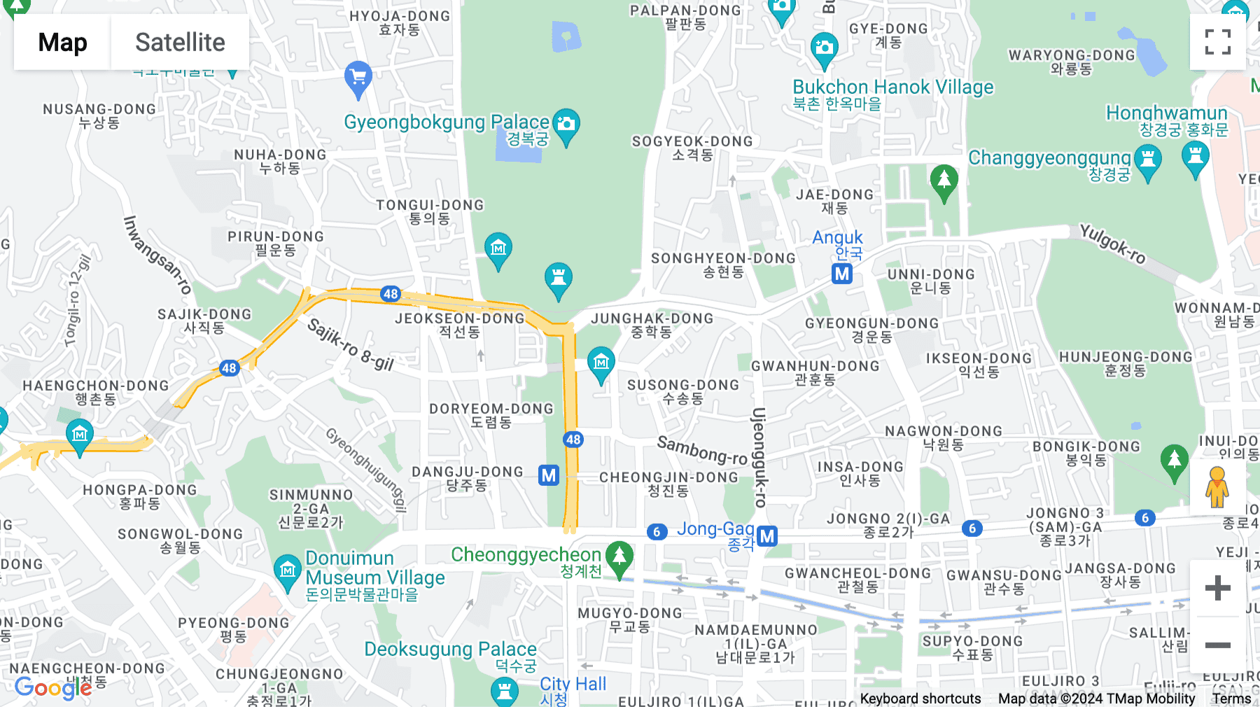 Click for interative map of Gwanghwamun, 50 Jong-ro 1-gil Jongno, Seoul