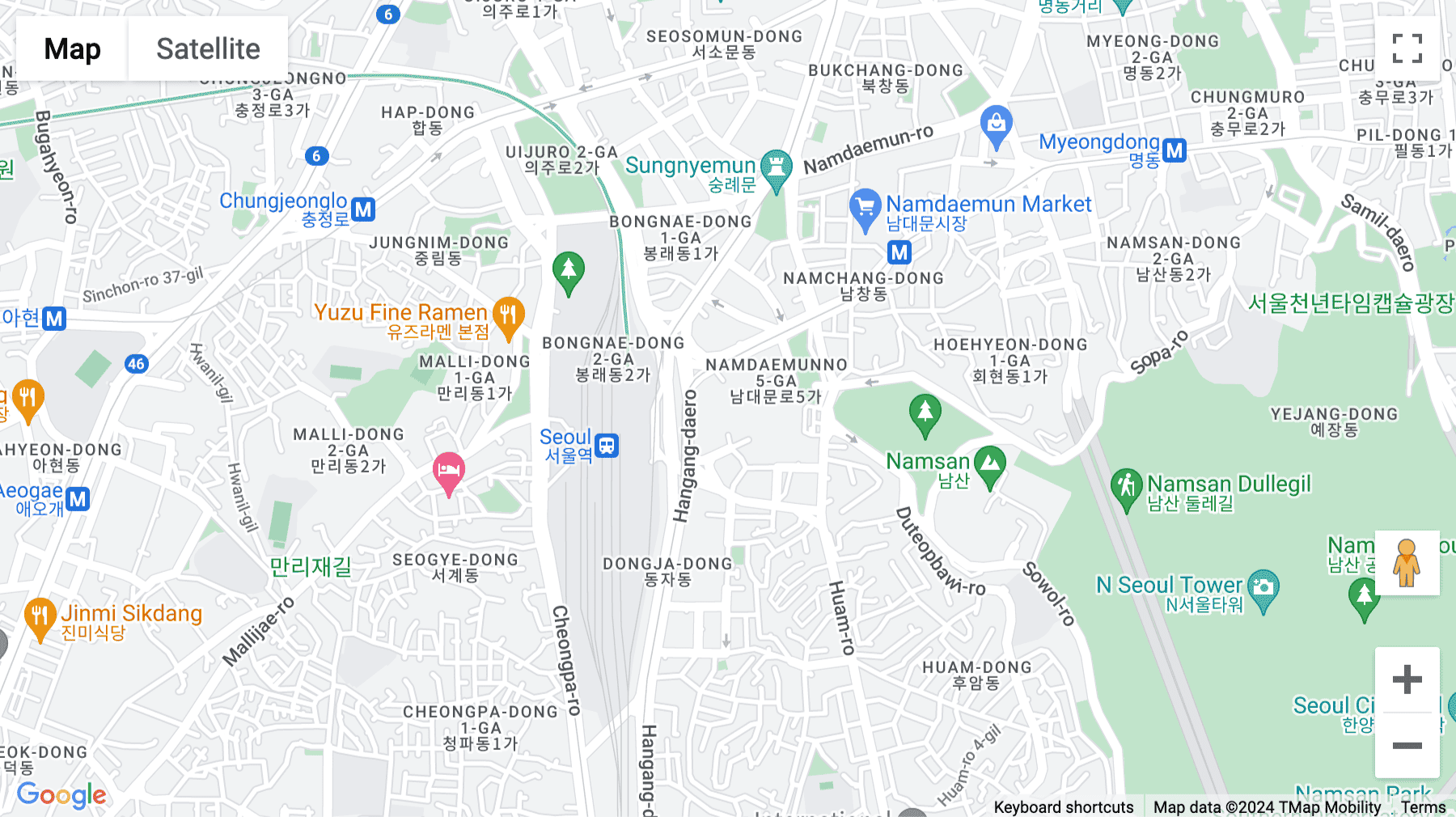 Click for interative map of Seoul Station, 416 Hangang-Daero, Jung-gu, Seoul