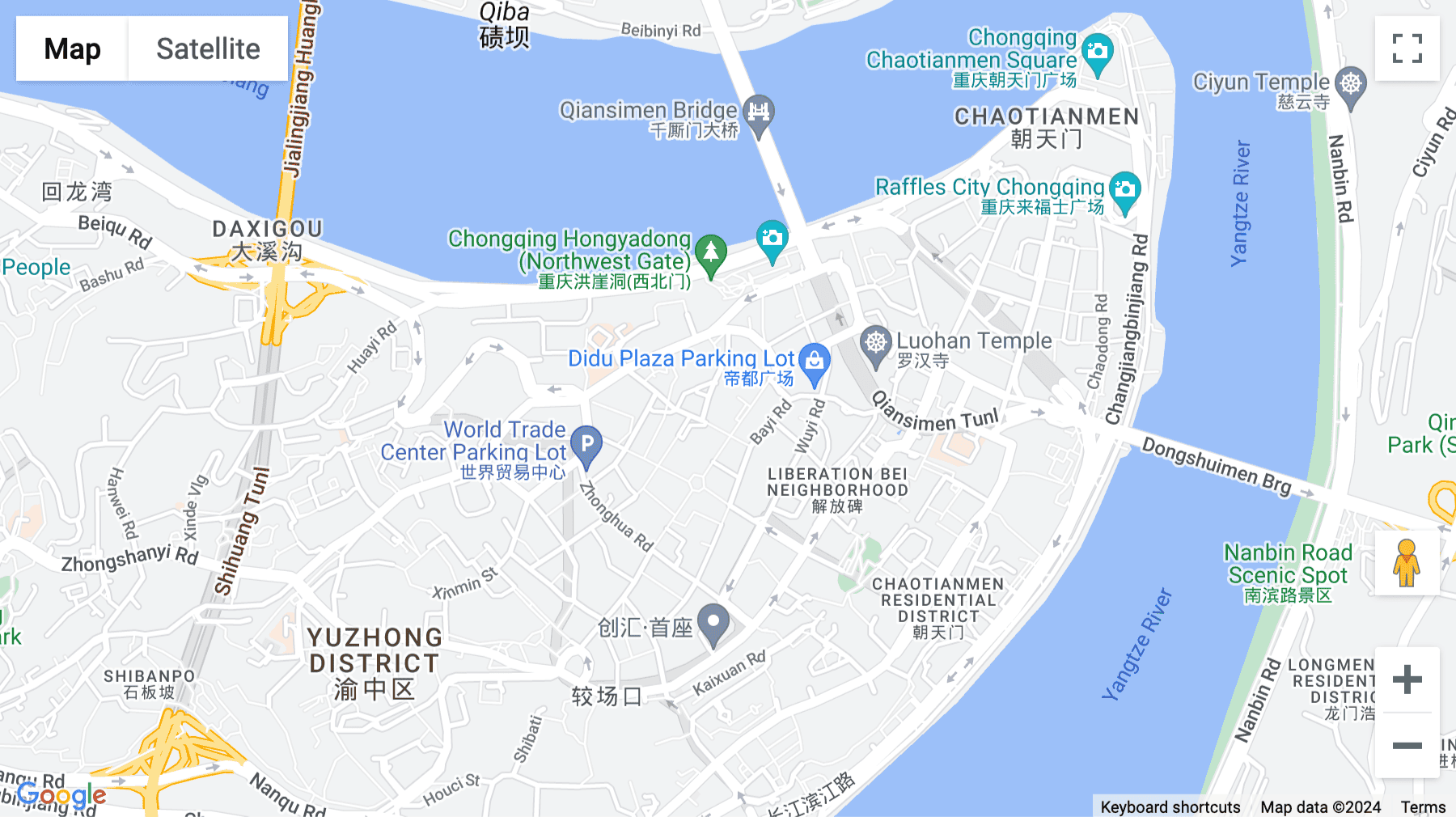 Click for interative map of 19F, Chongqing World Financial Centre, No.188, Minzu Road, Yuzhong district, Chongqing