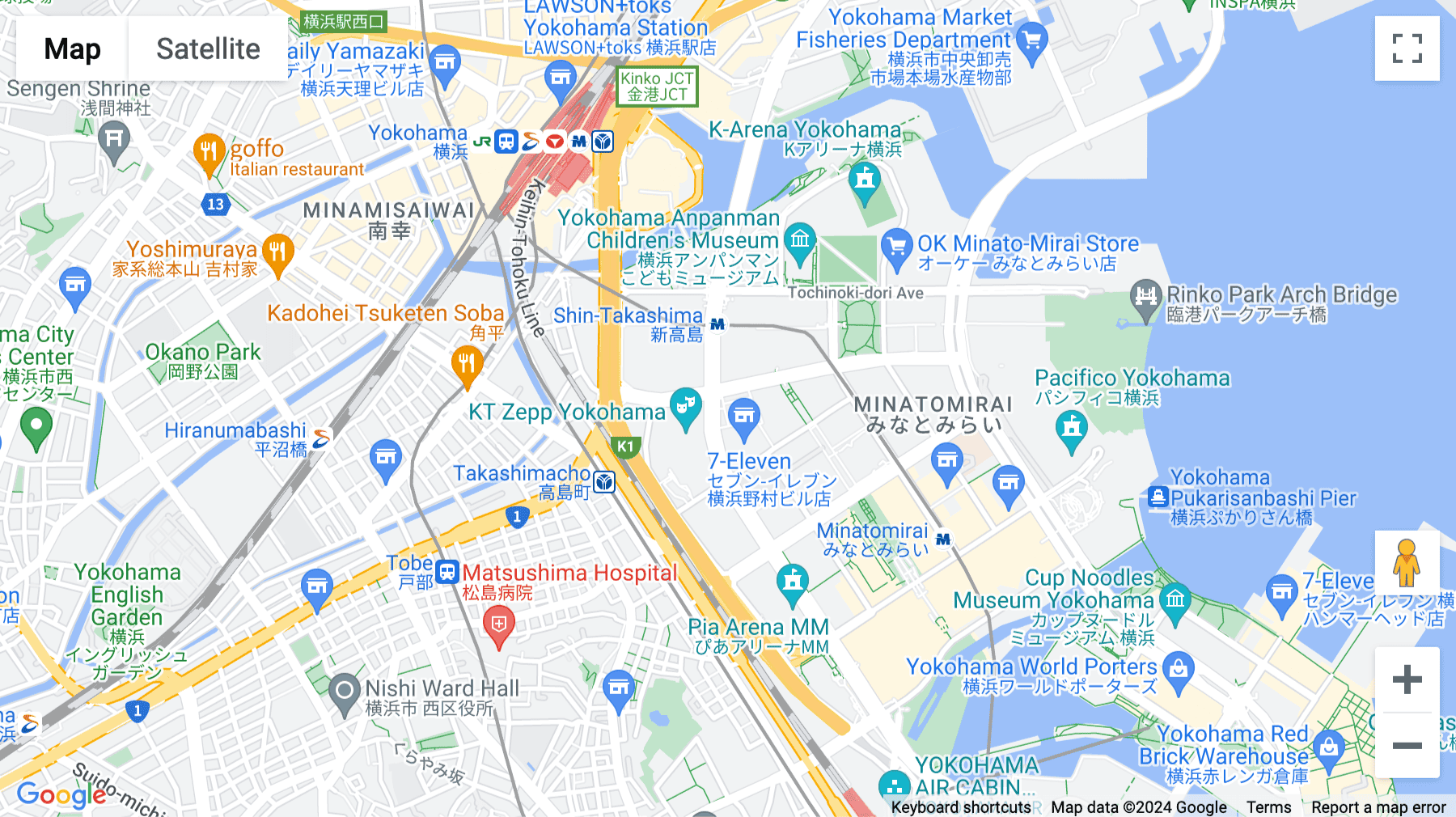 Click for interative map of Yokohama Blue Avenue 12F, 4-4-2, Minatomirai, Nishi-ku, Yokohama-Shi, Singleton