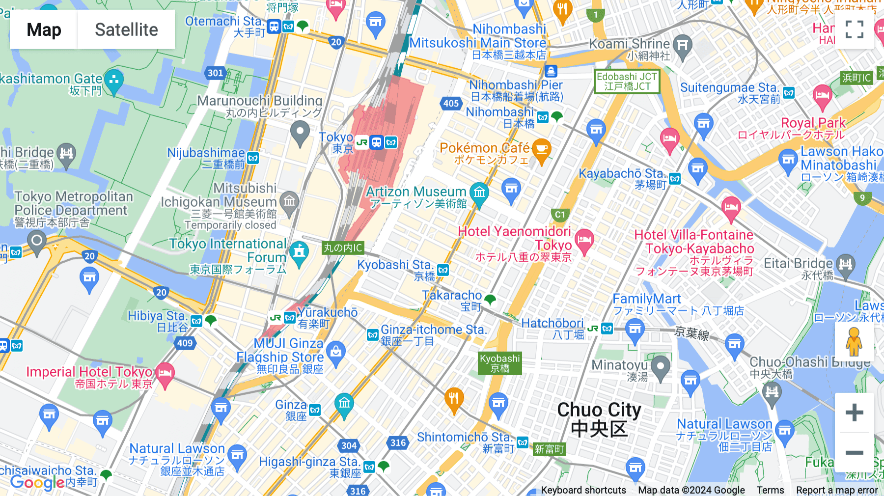 Click for interative map of Level 26 Kyobashi Edogrand, 2-2-1 Kyobashi, Chuoku, Tokyo, Tokyo