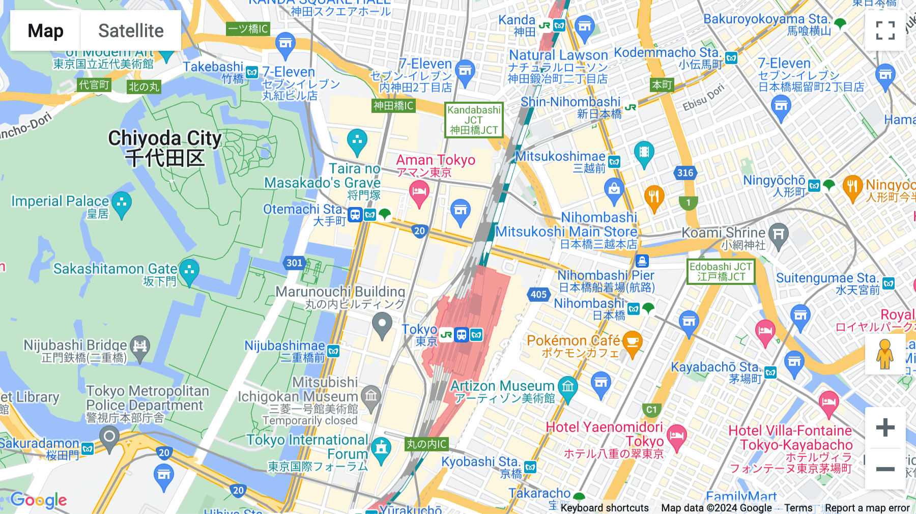 Click for interative map of Marunouchi Kitaguchi Building 9F, 1-6-5 Marunouchi, Tokyo
