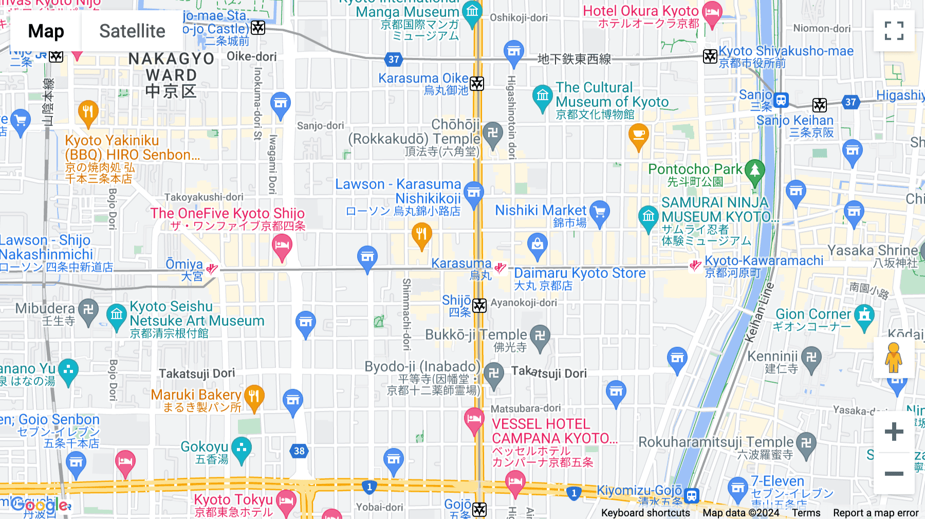 Click for interative map of 6F/7F Urbannat Shijyokarasuma Building, 101 Kankobokocho, Shimogyo-ku, Kyoto-shi, Kyoto