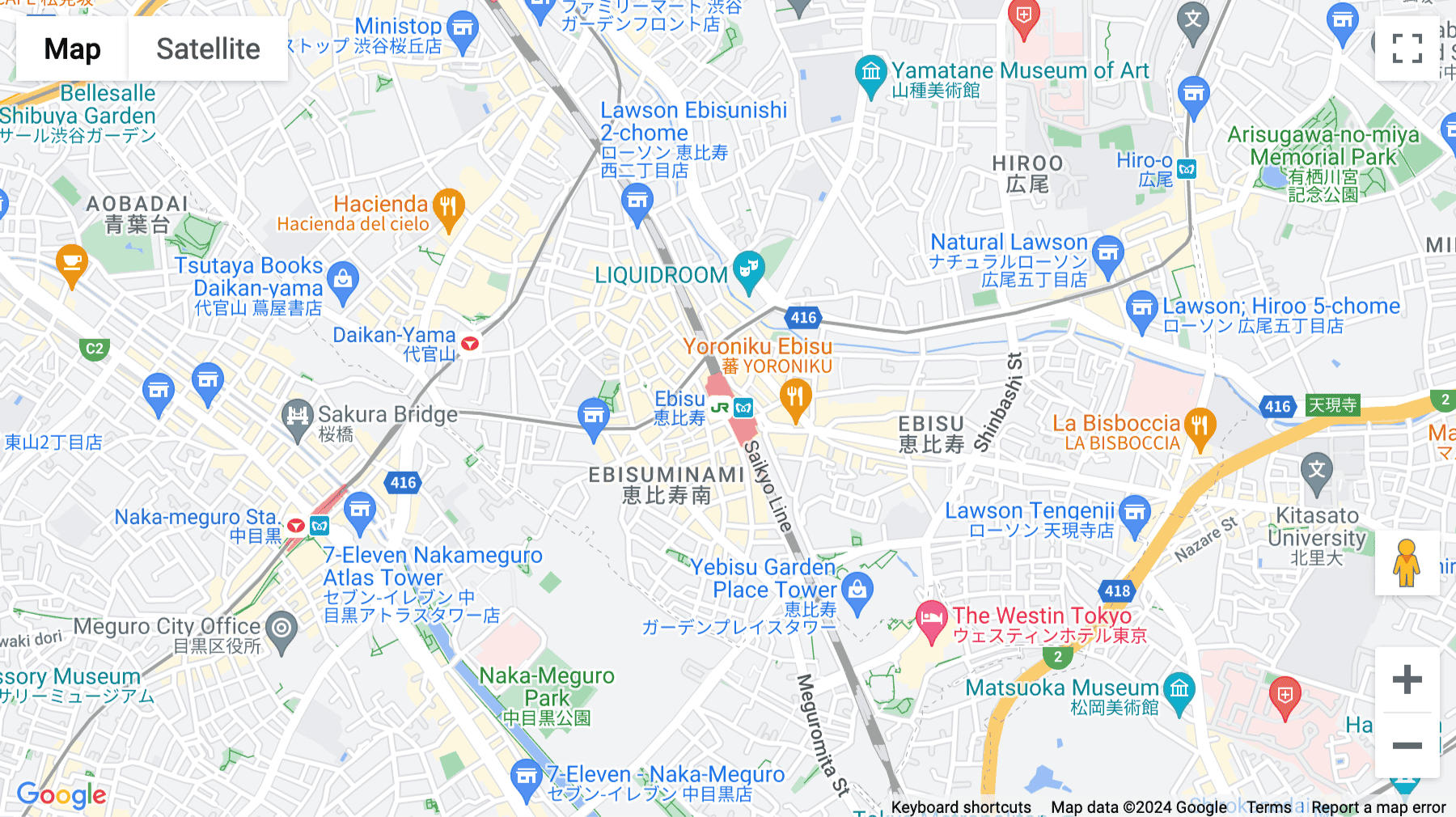 Click for interative map of Level 6 – 9, Ebisu Green Glass Building, 3-Chome-1-1 Ebisuminami, Shibuya-Ku, Tokyo