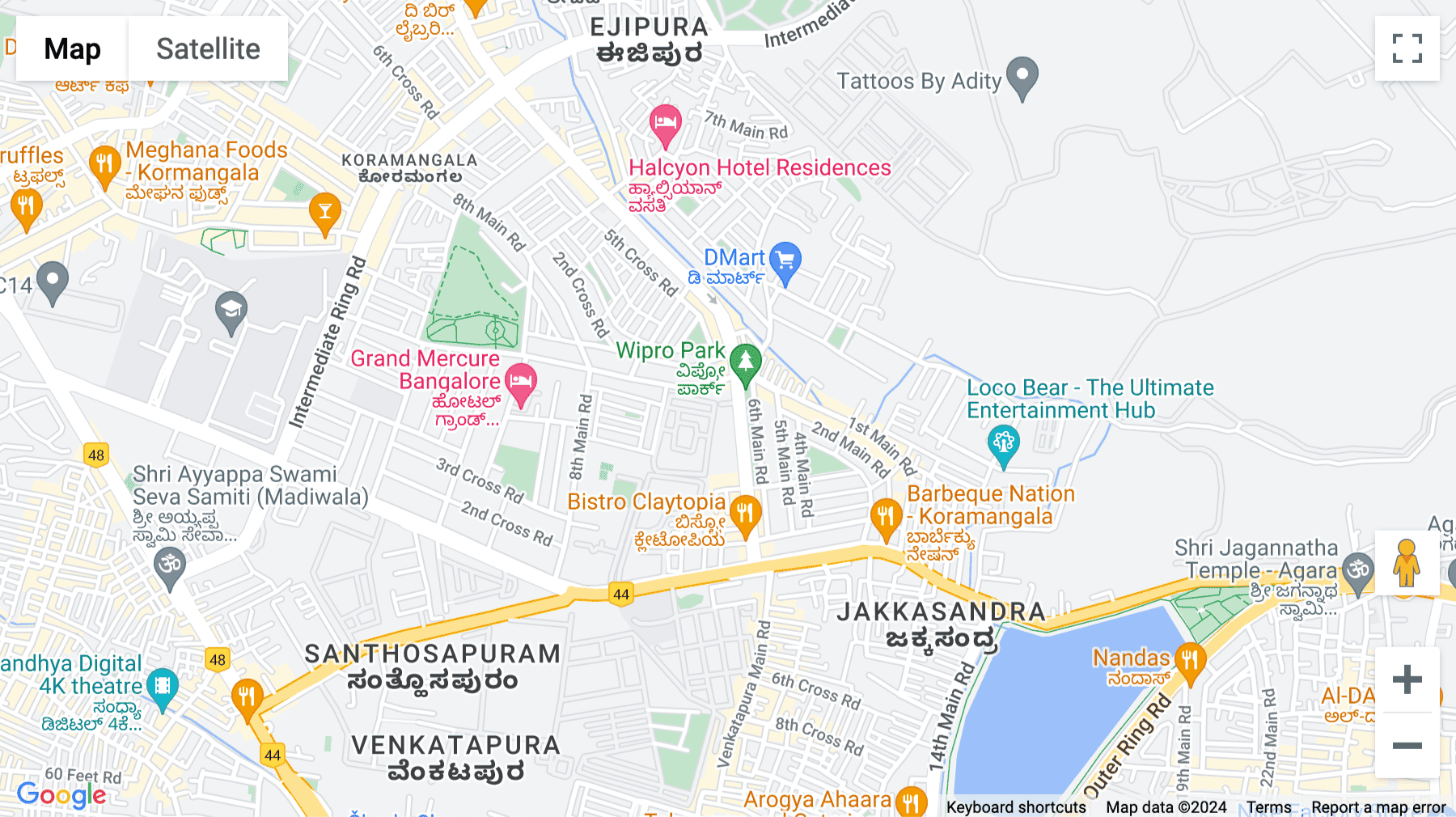 Click for interative map of Prestige Atlanta 80 Feet Main Road, Koramangala 1A Block, Bengaluru, Bangalore