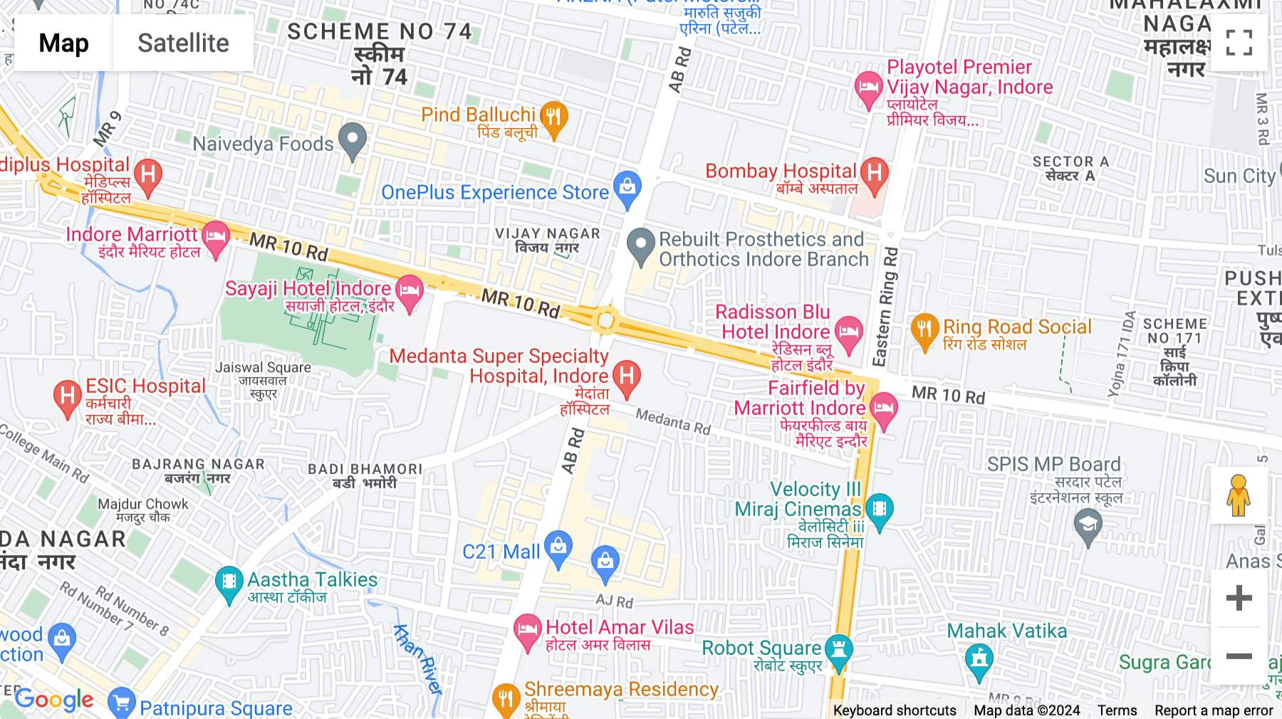 Click for interative map of Office no. 408, 4th floor, Apollo Premier (behind Shagun Garden), MR Road, Vijay Nagar Square, Indore