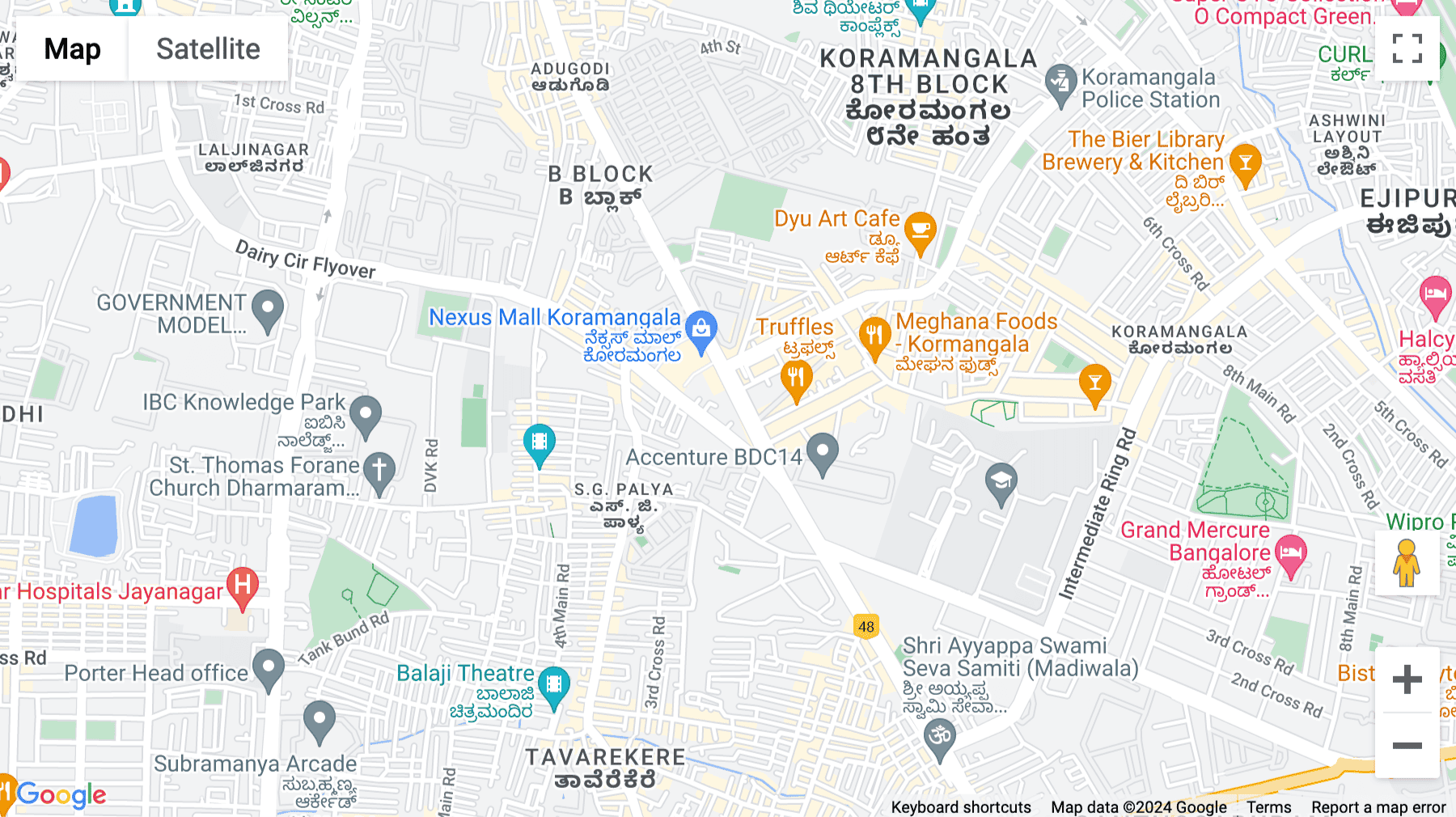 Click for interative map of No.32, Salarpuria Tower II, Hosur Rd, Chikku Lakshmaiah Layout, Adugodi, Bangalore