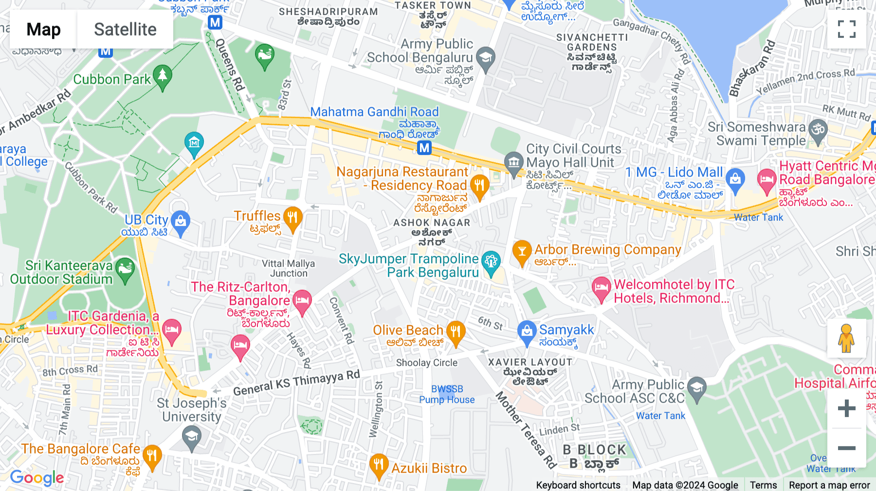 Click for interative map of Magrath Road, Junction, Brigade Rd, Ashok Nagar, Bengaluru, Karnataka, Bangalore