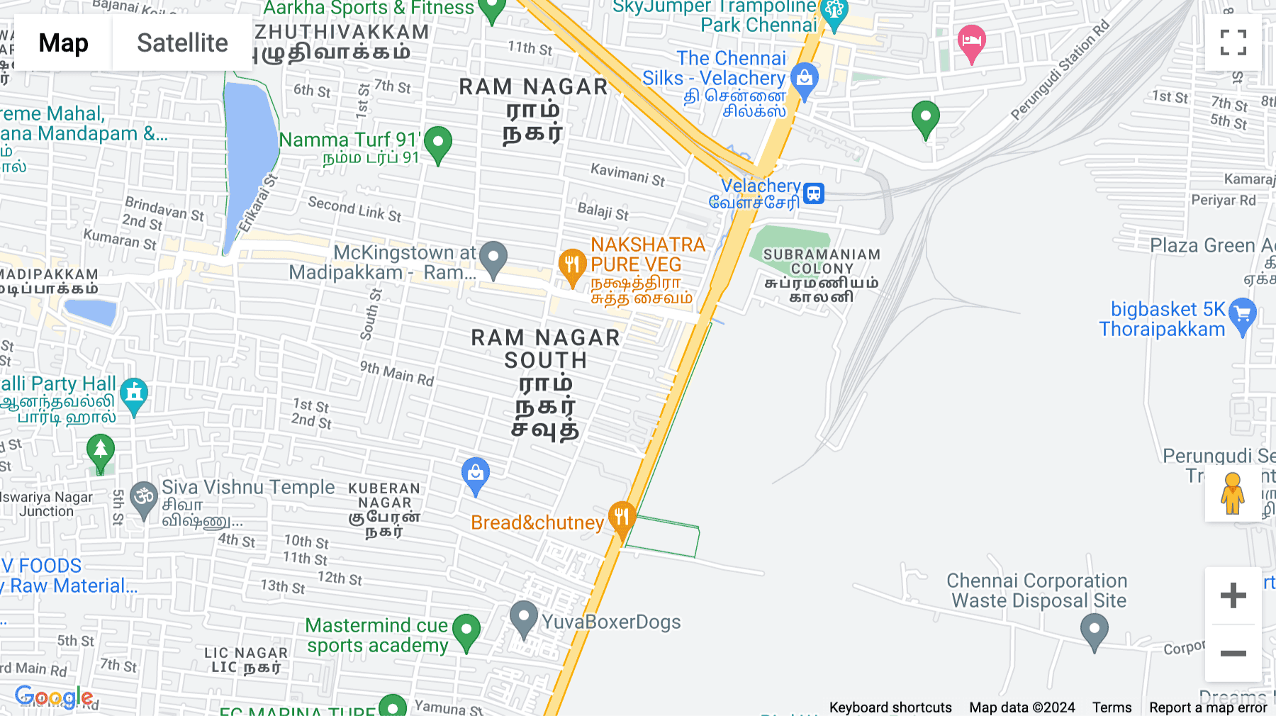 Click for interative map of 1C, Paramount Coral Spring apt, Gangai street, Ramnagar South 8th Cross, Madipakkam, Chennai