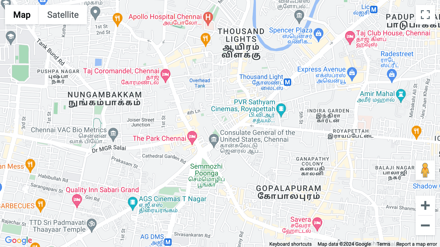 Click for interative map of No.621, Sire Mansion, 4th Floor, Anna Salai, Off Model School Road, Thousand Lights, Chennai