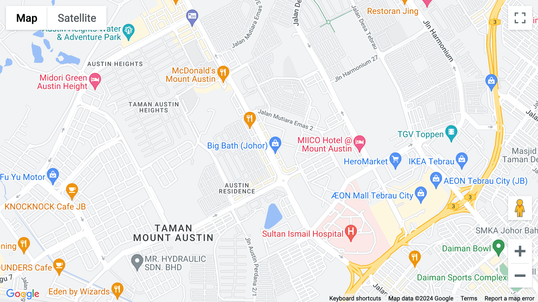 Click for interative map of 121 Jalan Mutiara Emas 2A, Taman Mount Austin, Johor, Johor Bahru