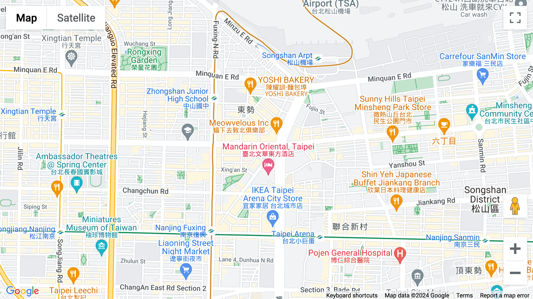 Click for interative map of Hung Tai Financial Plaza, Levels 9, 10,156, Section 3, Minsheng East Road, Songshan District, Taipei