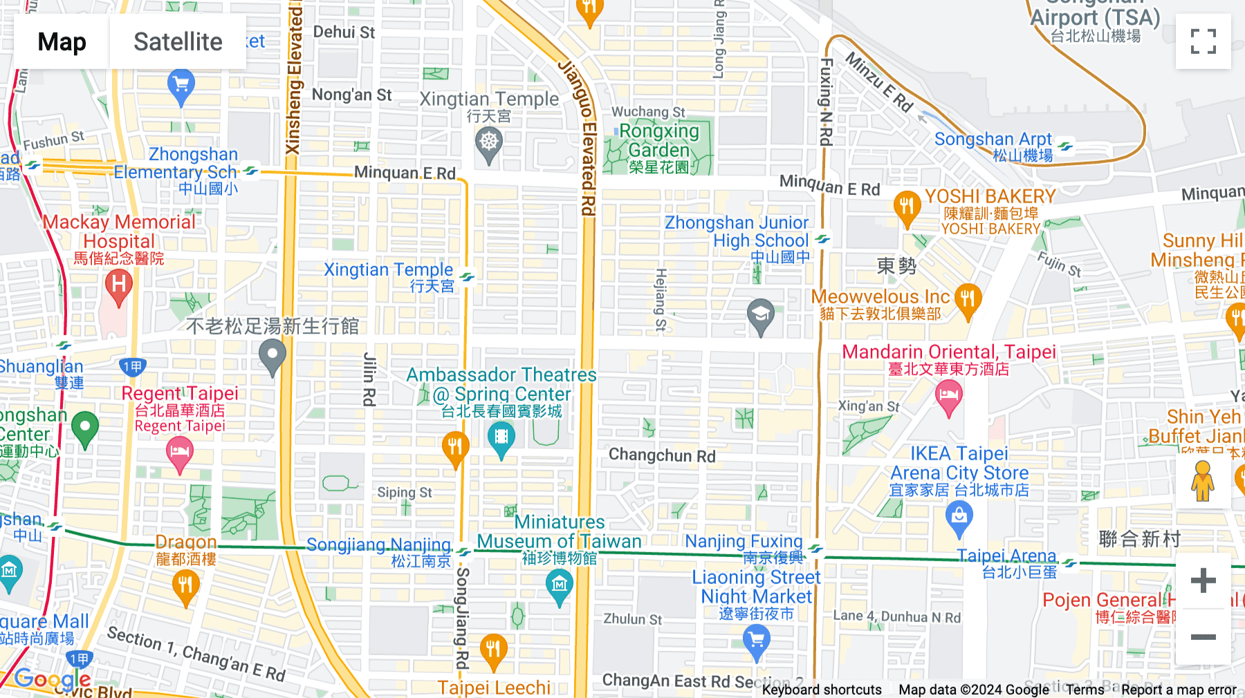 Click for interative map of Minsheng Jianguo Levels 7, 8, 2, Section 3, Minsheng East Road, Zhongshan District, Taipei